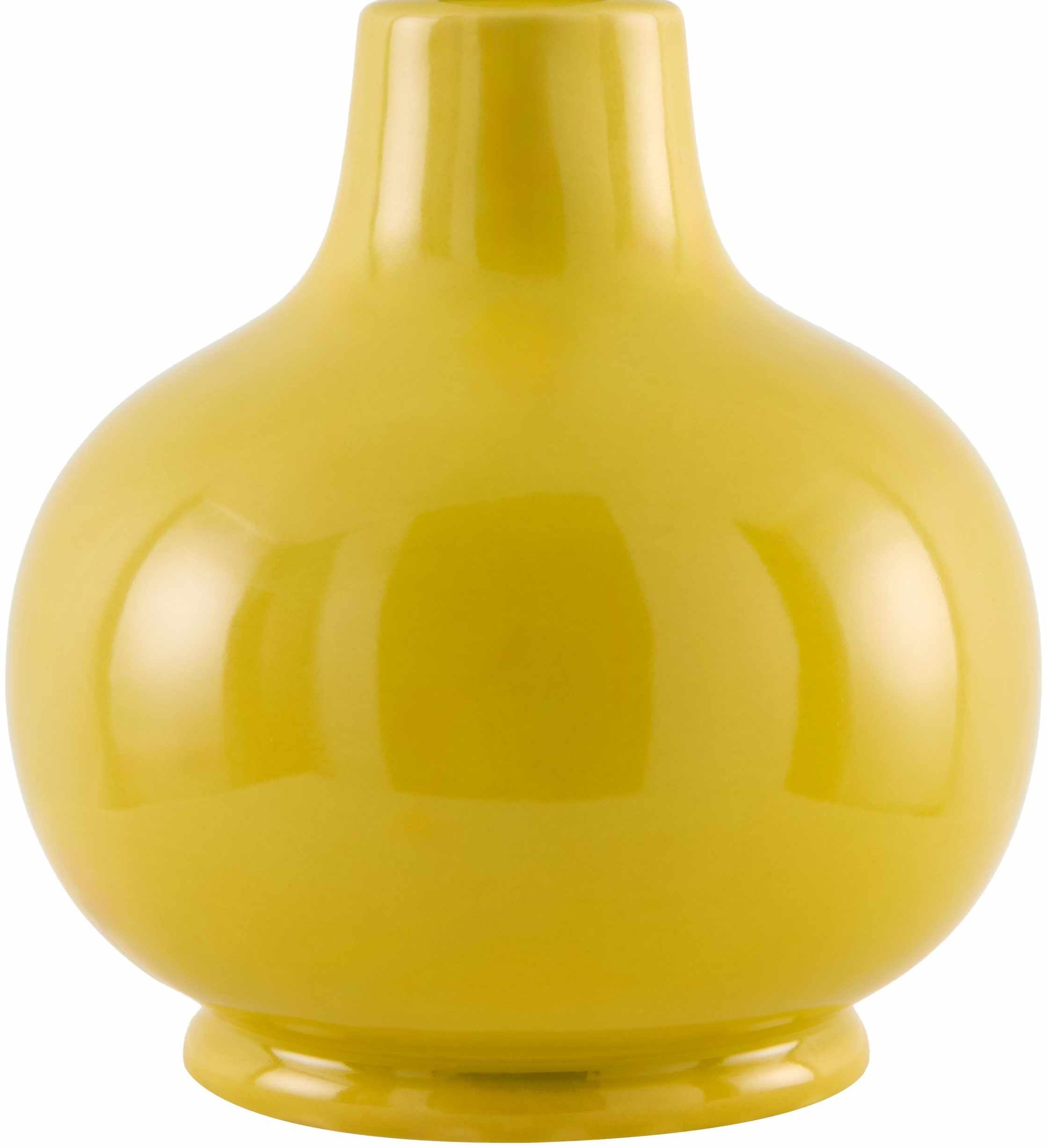 Hauteloom Table Lamp - Ceramic, 13inH x 8inW x 8inD Taper, Yellow/White/Translucent, Model TXCHMC5-016