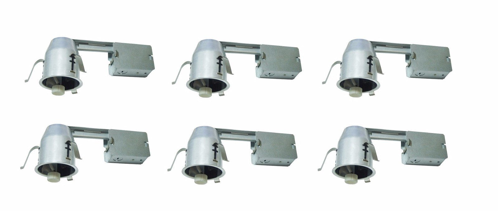 Elitco Lighting Icat3R-Gu10Led-6Pk Recessed-Light-Fixture 3 Icat Remodel Housing  120V  Socket  Led Gu10 Bulb 15W Max 6 Pack