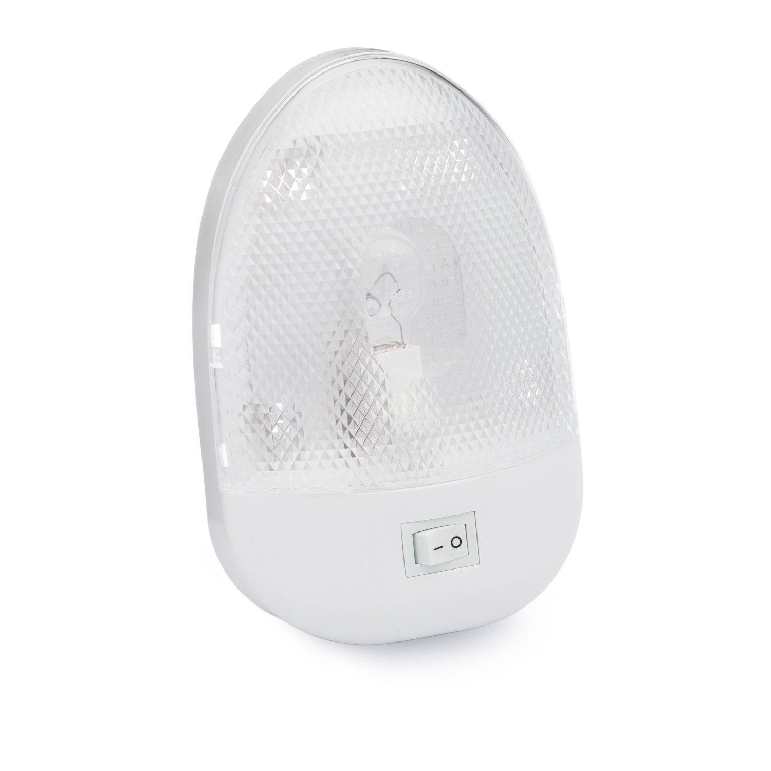 Lumitronics Rv 12V Oval Single Dome Optics Light - Interior Lighting For Camper Trailer - On/Off Switch - Clear Removable Lens (White)