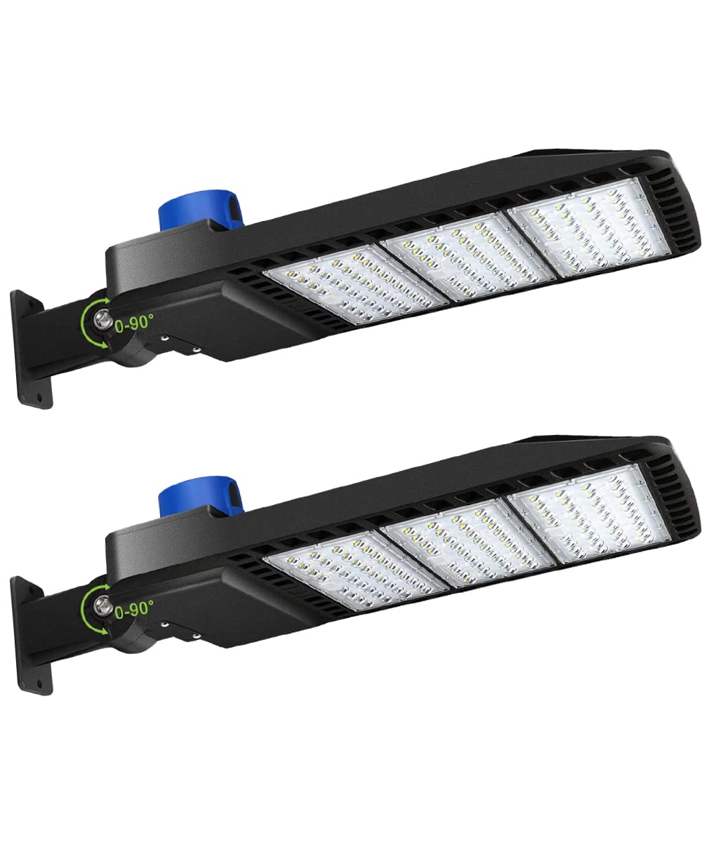 ledmo LED Parking Lot Lights 300W - LED Shoebox Parking Lot Lighting with Photocell 1000-1200W HID/HPS Replacement Waterproof IP65 36000LM 5000K Parking Lot LED Lighting (2 Pack)
