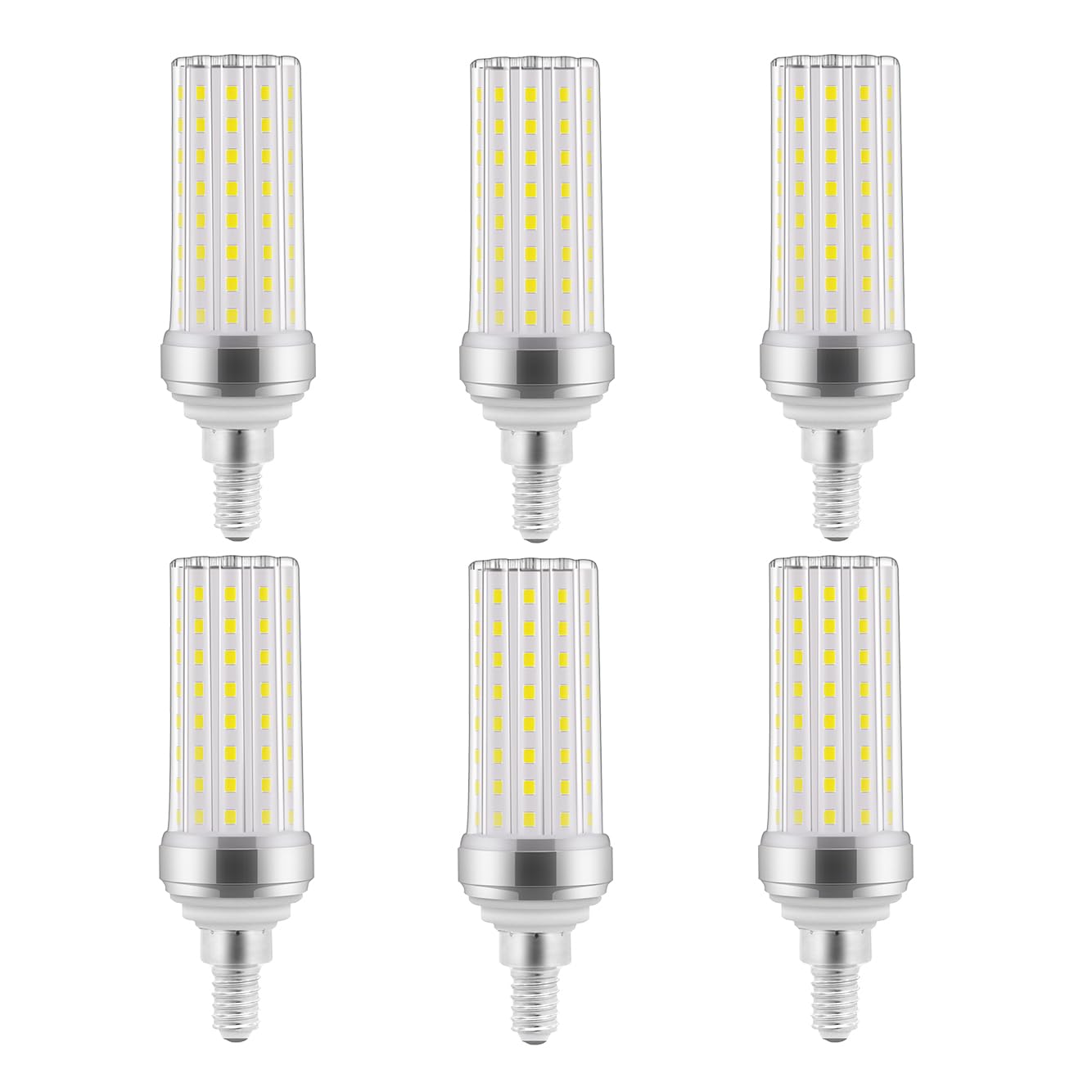 stvono E12 LED Bulb, 20W Equivalent, 2000lm, Daylight White 6000K, 6 Pack, Non-Dimmable, Aluminum