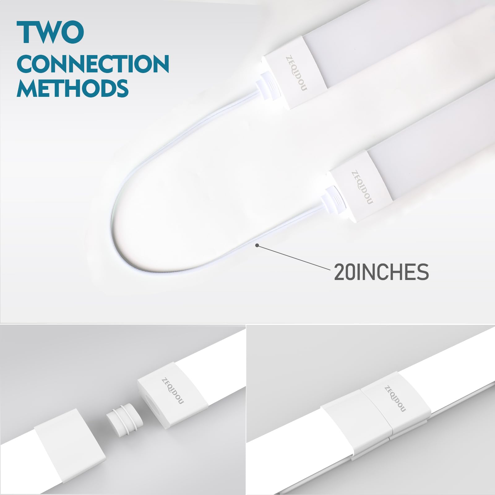 ZEQIDOU 4ft LED Shop Light, 36W Waterproof Utility Tube Lights, White, Model SL-CA120036-X-N-E, 2-Pack
