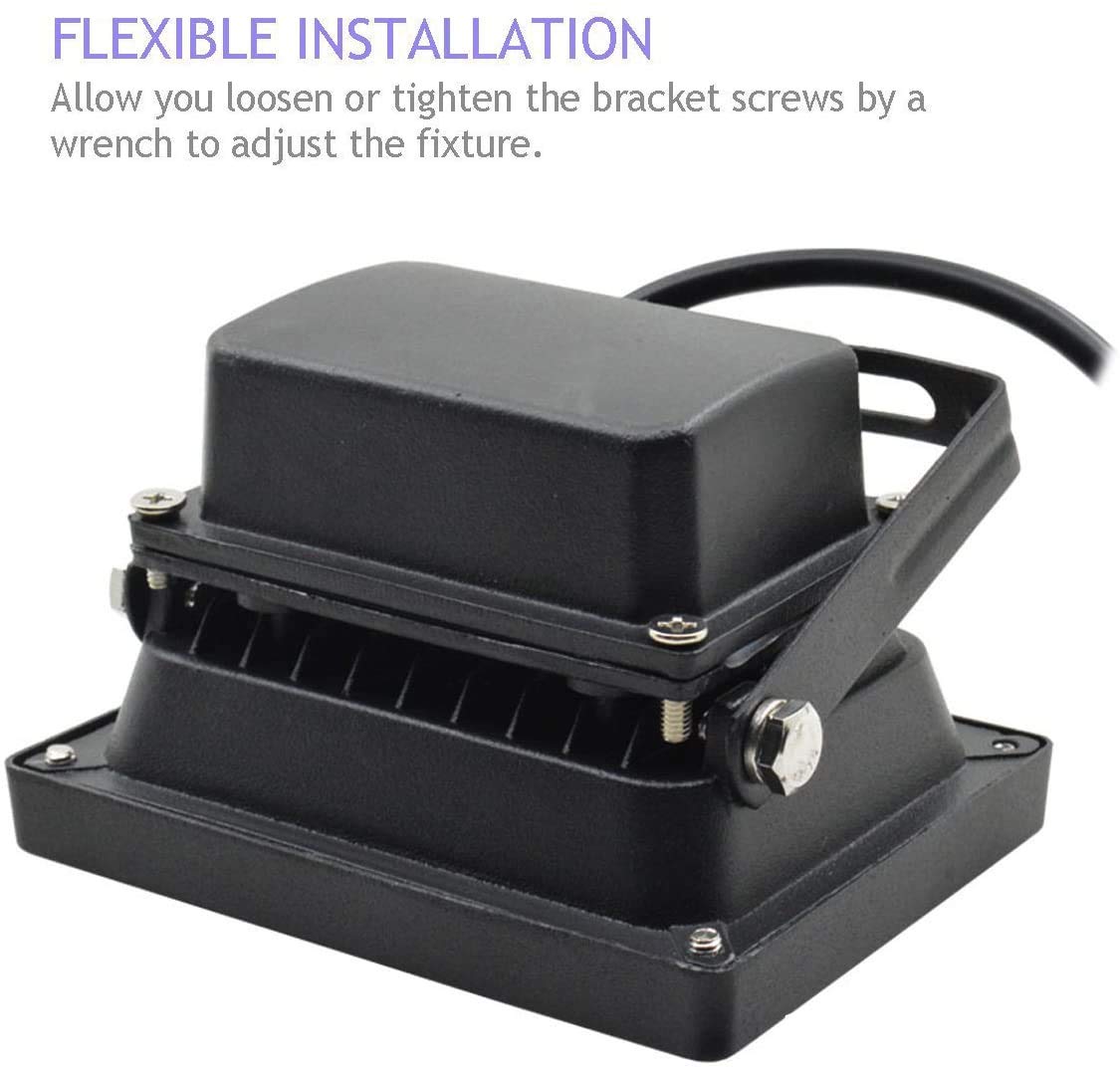GLW 10W LED Flood Light - 12V Waterproof Outdoor Lights, 750lm, 10 Pack, Black Case, Equivalent to 80W Halogen, Model 6085