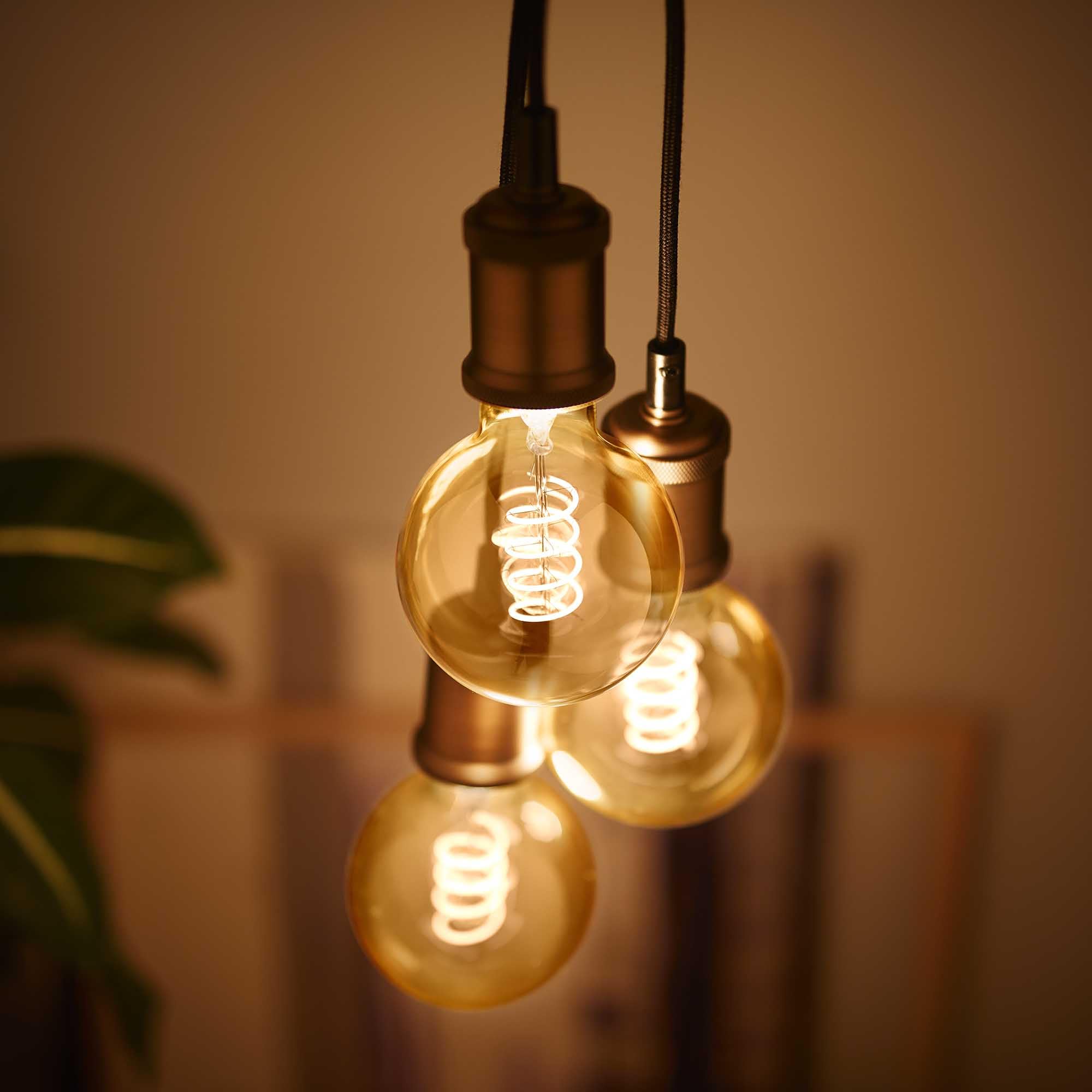 PHILIPS LED Vintage Clear Spiral A19 Bulb, Dimmable, 500 Lumen, Soft White 2700K, 5.5W=40W, E26 Base,