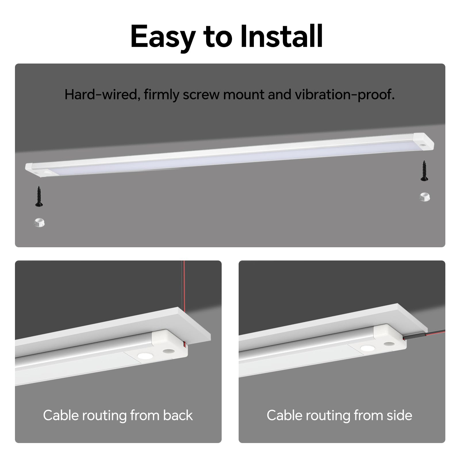 acegoo RV LED Light Bar 12V - 12 Inch Warm White Aluminum Strip with Dimmer & Red Night Light for Kitchen & Under Cabinet