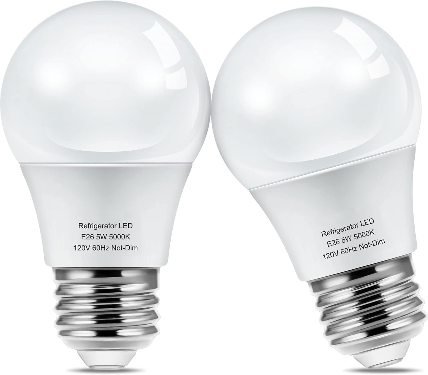 Anivona Refrigerator Light Bulb  40W Equivalent 120V A15 Fridge Light Bulbs  5W E26 Medium Base Daylight White 5000K For Freezer Lighting  Non-Dimmable  2 Pack