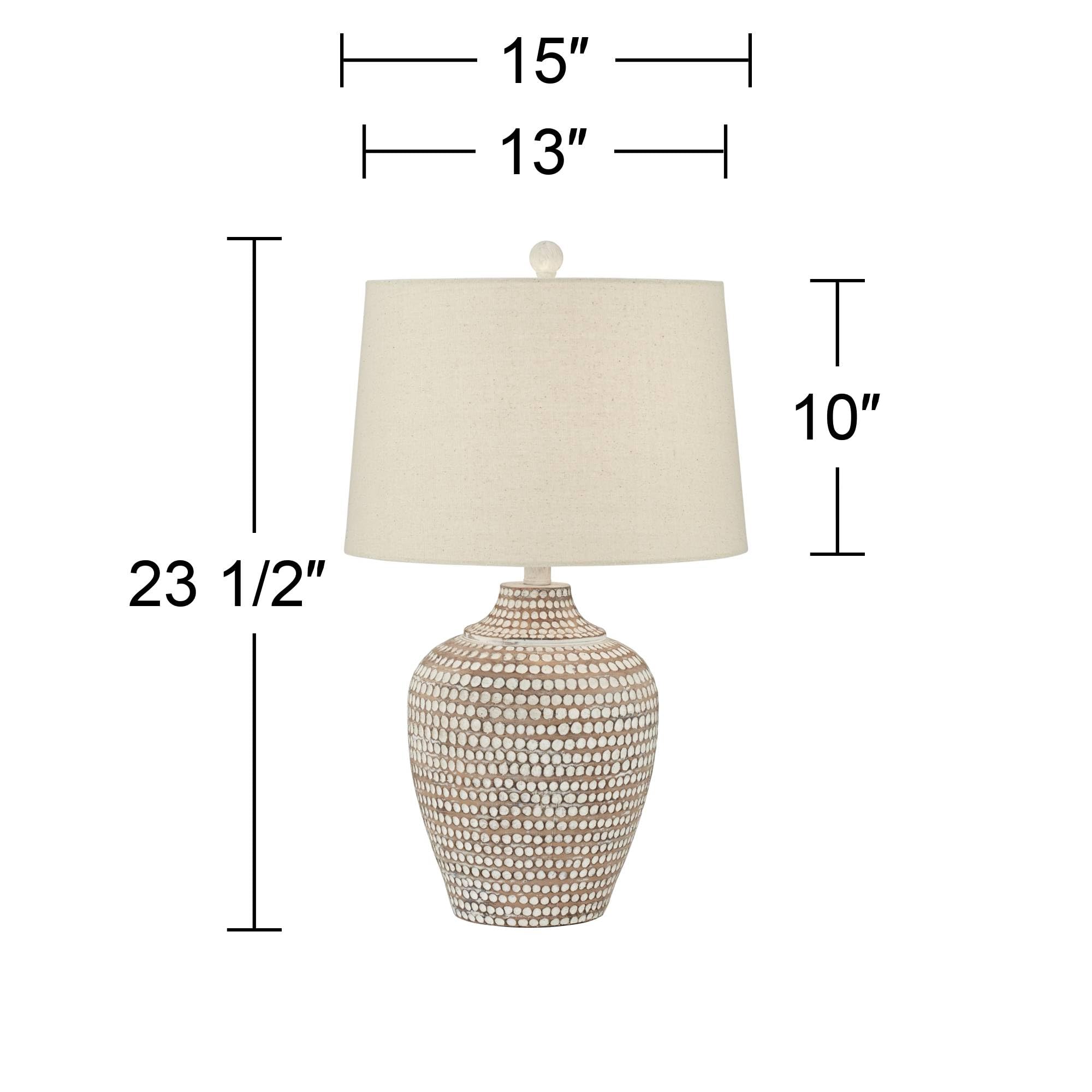 Franklin Iron Works Table Lamp, 23.5in Brown Textured Dot Jug, Resin, Model 87-10158-21