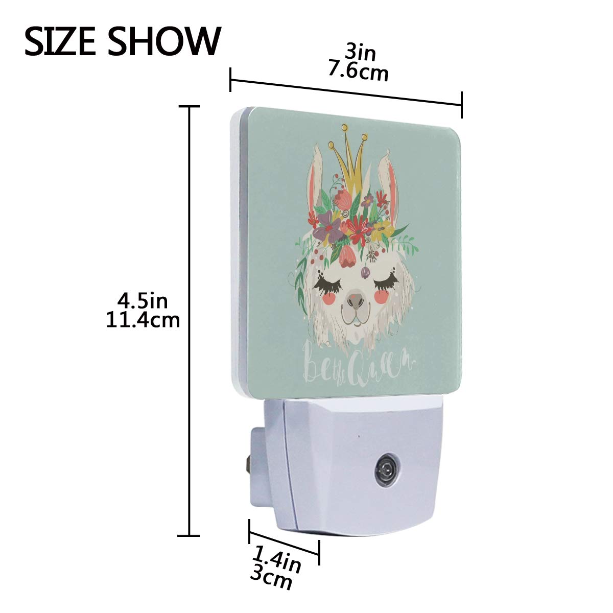 DIY.HD Plug-in LED Night Light Lamp, Cute Llama Design, Dusk to Dawn Sensor, 0.5W, One Size, Plastic