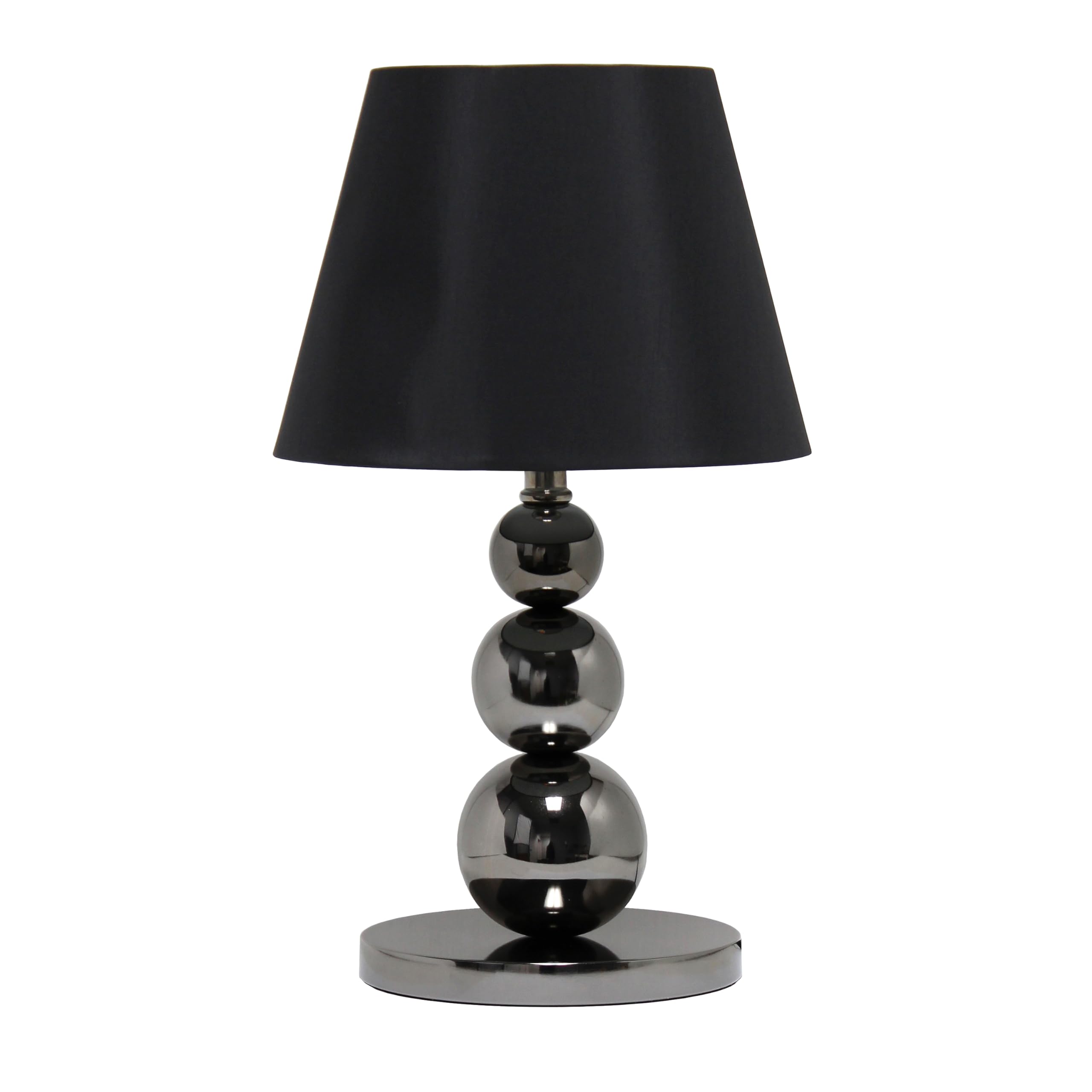 Elegant Designs LT1146-BLK Glossy Onyx Stacked Sphere Table Lamp for Living Room, Dining Room, Bedroom, Entryway, Family Room, Black