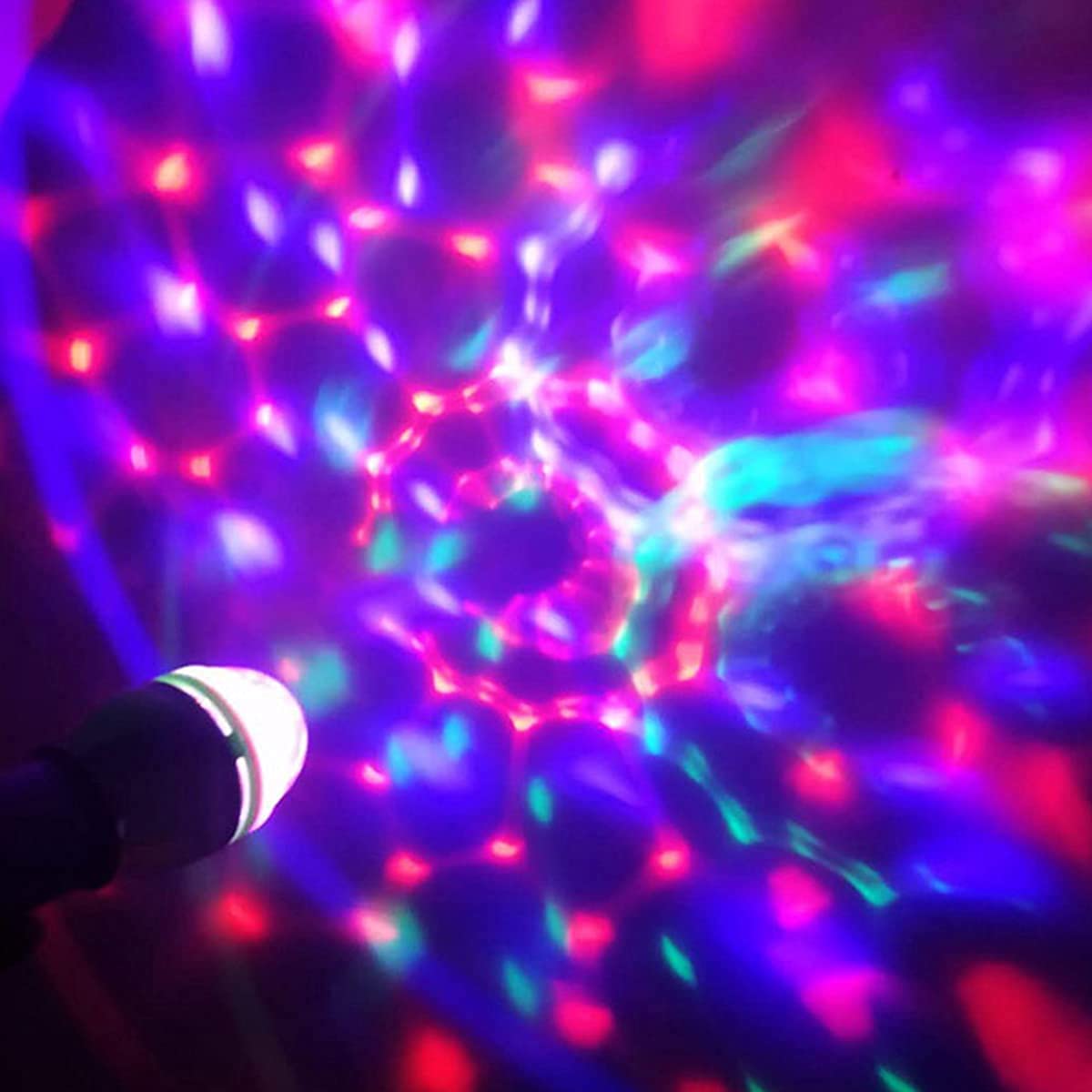 Led Ball Bulb Lamp, 2 Pcs 3W E27 Led Rgb Crystal Rotating Stage Bulb Voice Auto Rotating Stage Light (2 Pcs)