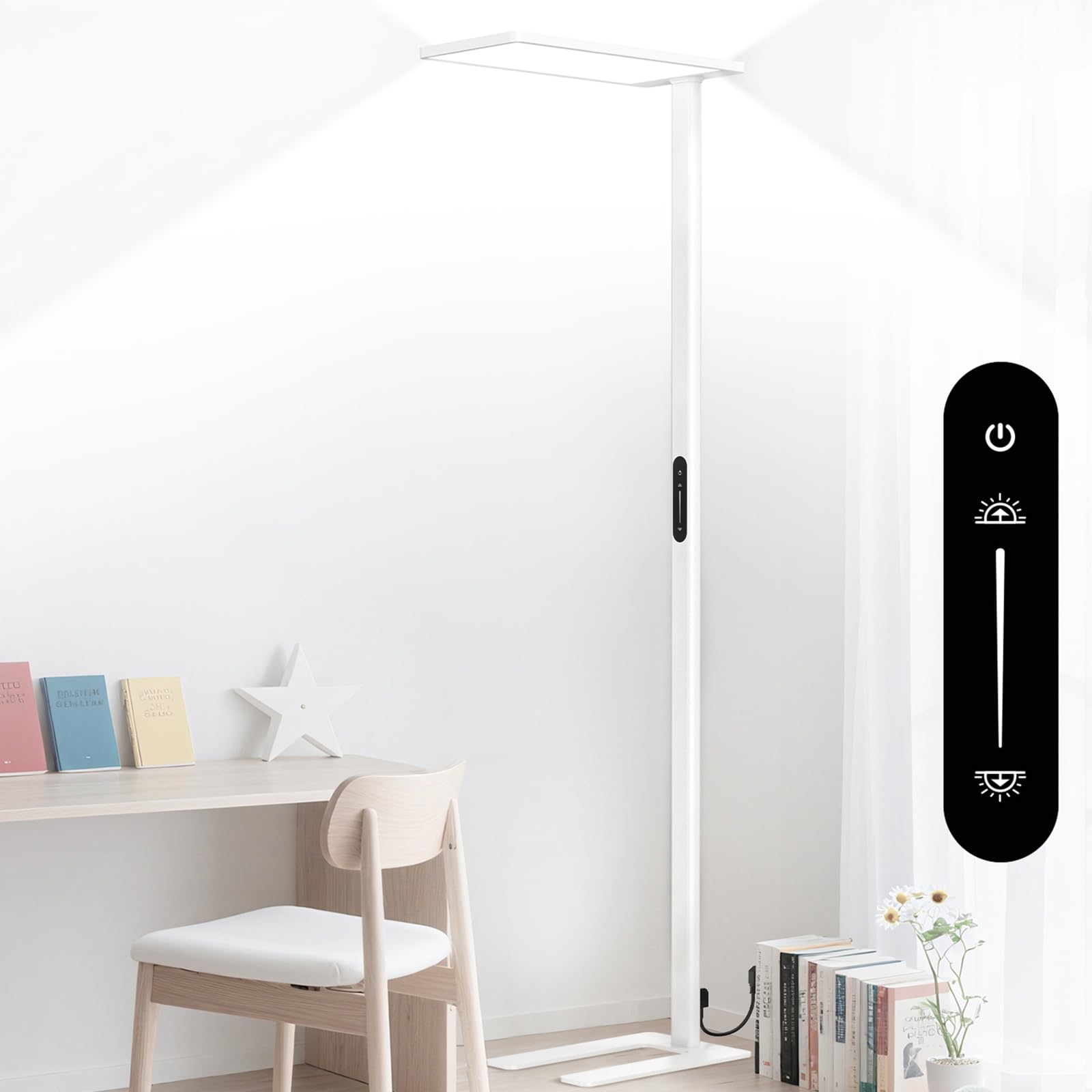 ORITHAM 120W Led Floor Lamp, 10000LM Full Spectrum Eye Care Standing Lamp, 77 Tall Floor Lamp with 4000K Natural Daylight, Dimma