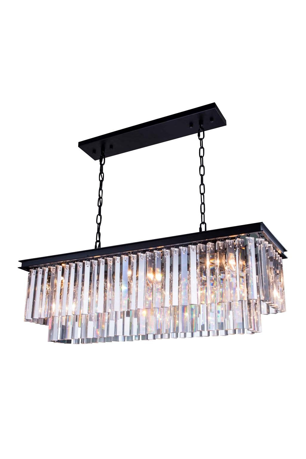 Elegant Lighting Sydney Collection 1202D60MB/RC 12-Light Pendant Lamp with Royal Cut Crystals, Mocha Brown Finish
