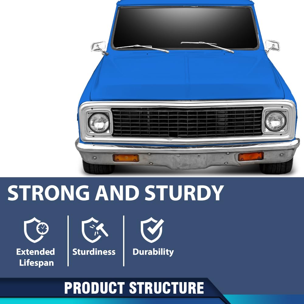 PIT66 Dome Light Lamp Assembly LED Chrome Base Compatible with 1960-1972 Chevy GMC Pickup Truck C/K 10 20 30