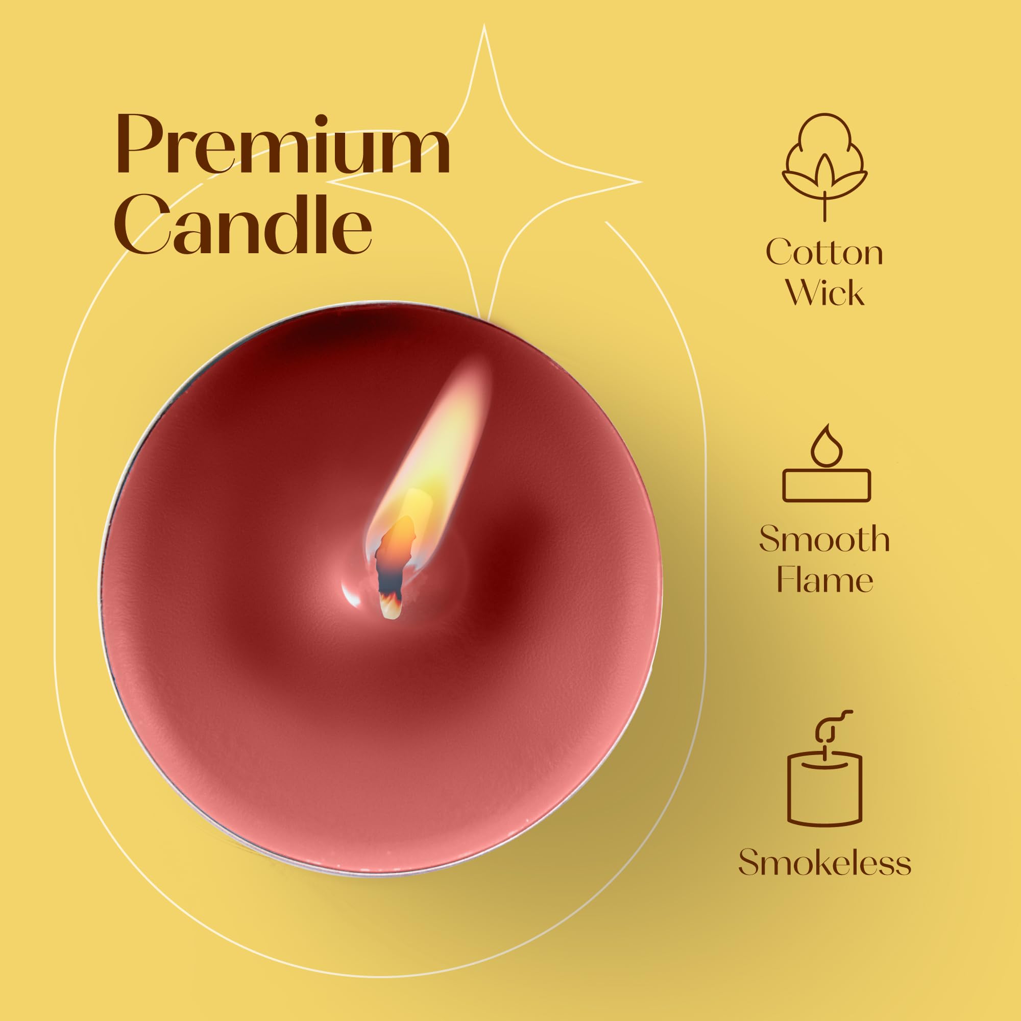 Red Scented Tealight Candles - Pack Of 12 Red Tea Lights Candles With Long Lasting Aromas - Tropical Delight Fragranced Red Tealight Candles - 4 Hour Burn Time