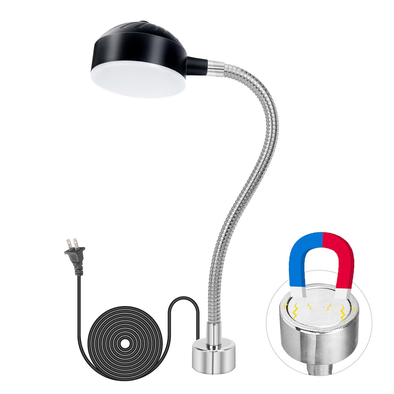 WangJiaTai LED Work Light, LED Machine Light, Magnetic Work Light, 400mm Flexible Gooseneck Lamp with Magnetic Base, for Sewing 