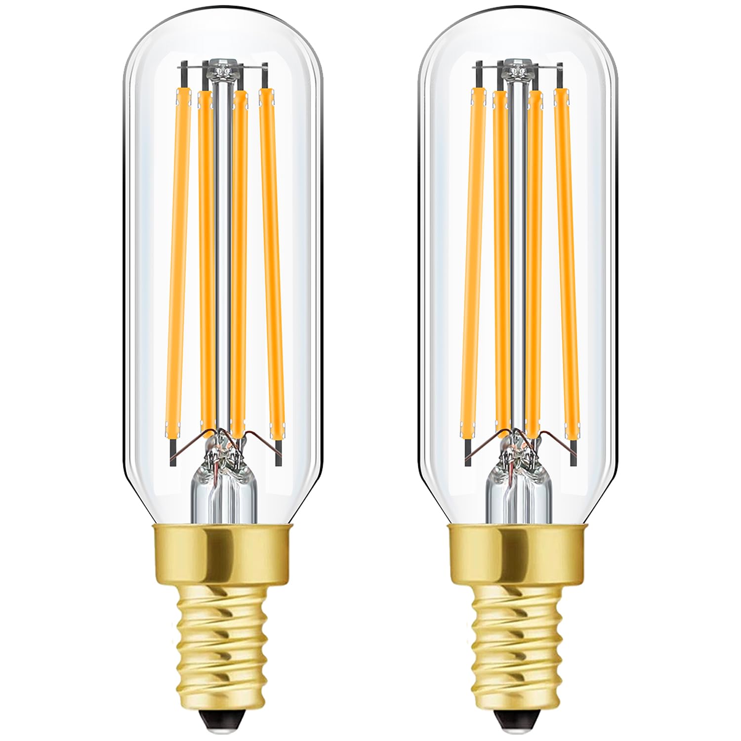 Leools Dimmable T6 led Bulb 100W Candelabra led 3000K Clear 800lm 8W e12 T25 led Bulb 2Pack