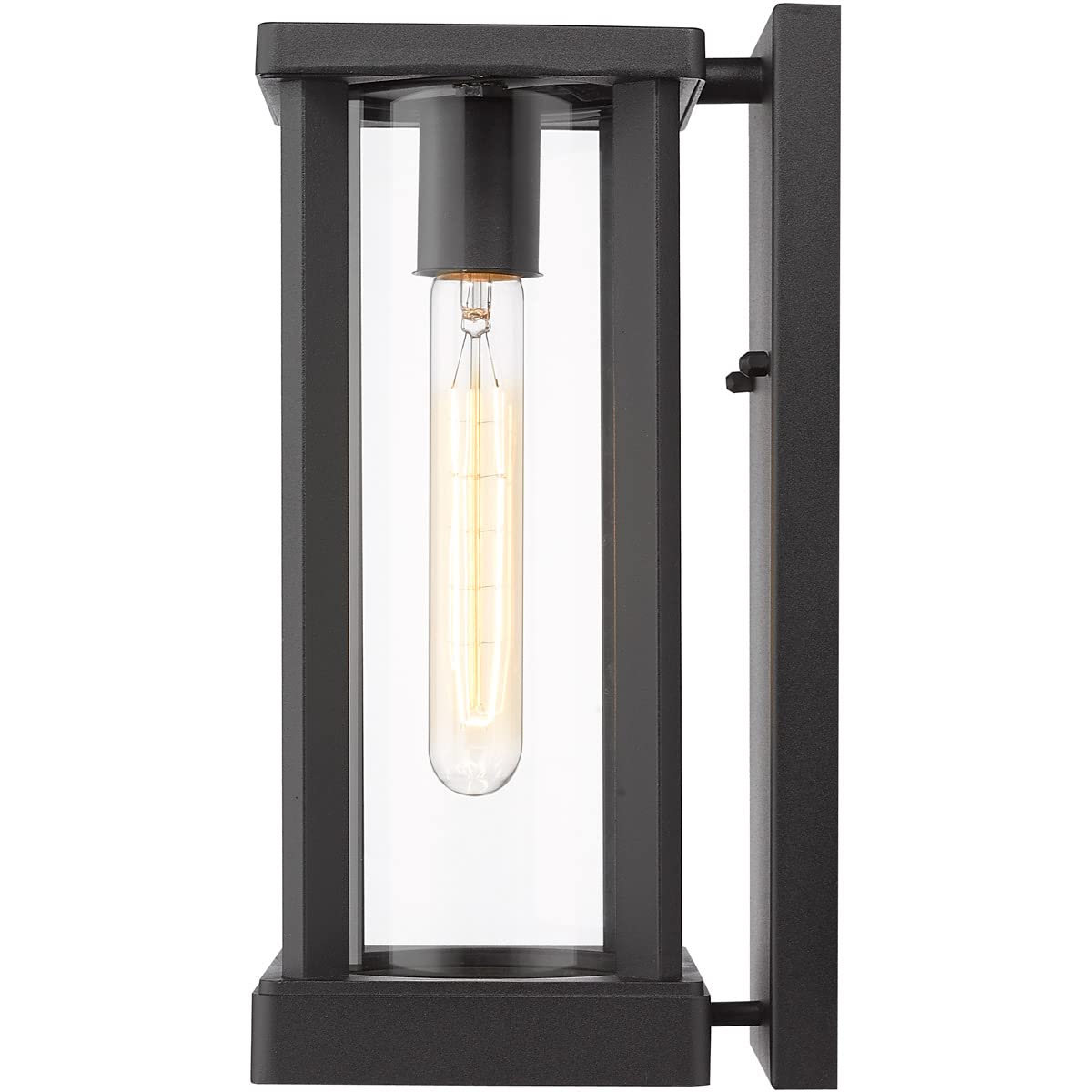 Z-Lite Outdoor Wall Sconce 1 Light Black Glass Model 586S-BK 12.5x7x5.25