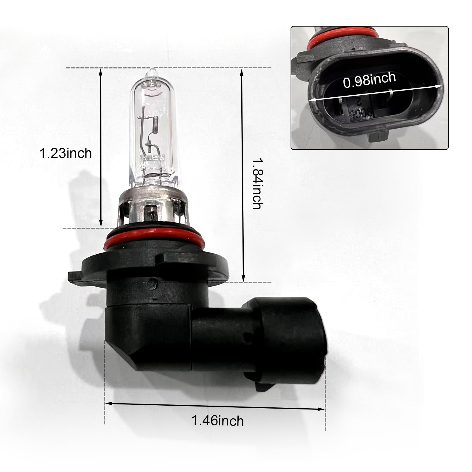 gunhunt 9005 Halogen Bulb, 12V Quartz Lamp for Low/High Beam Fog Light Replacement, 2 PCS, Warm White Light