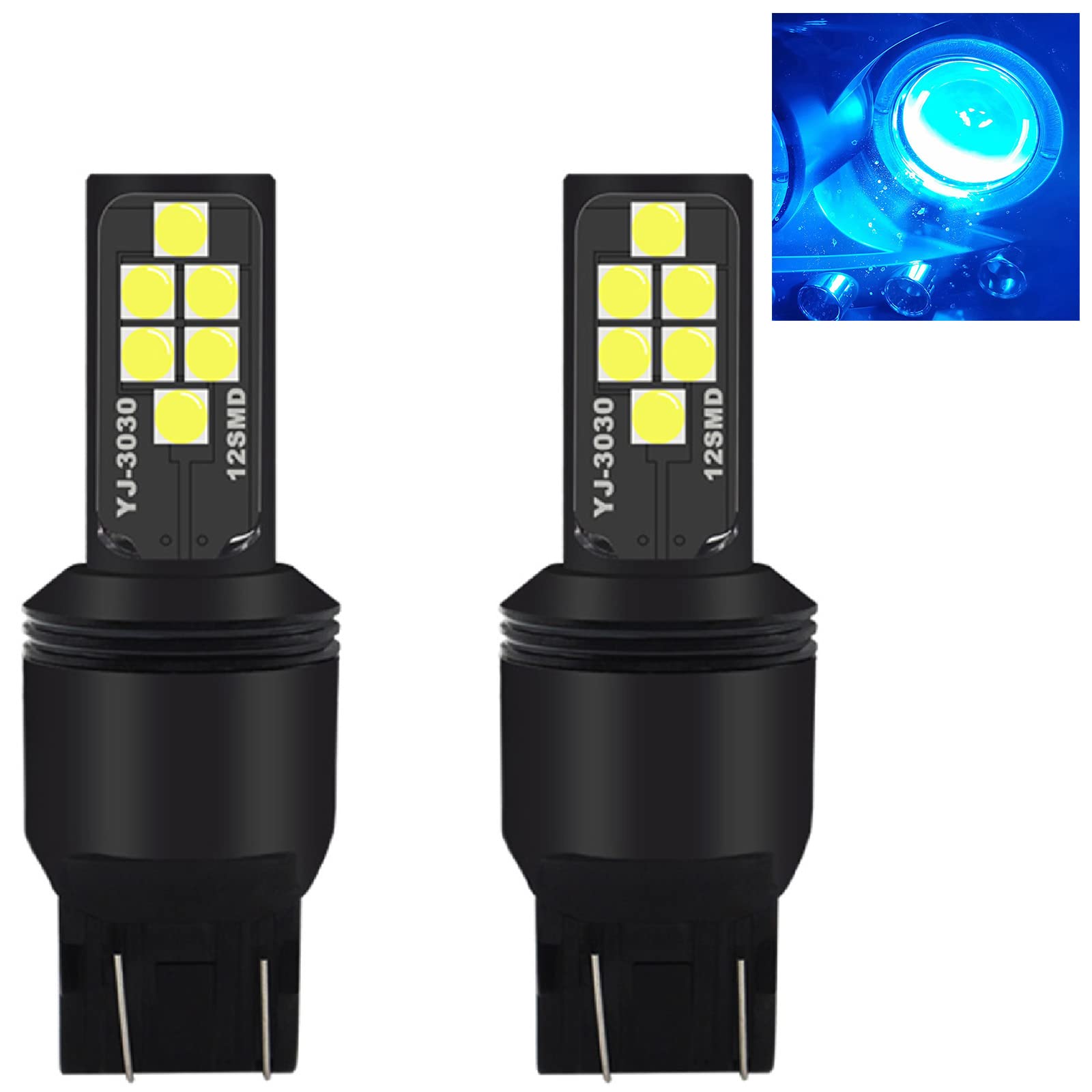 SOCAL-LED LIGHTING 7440 7443 Ice Blue LED Turn Signal Bulb Advanced 3030 SMD Bright Colorful DRL Brake Lamp Parking Tail Light,