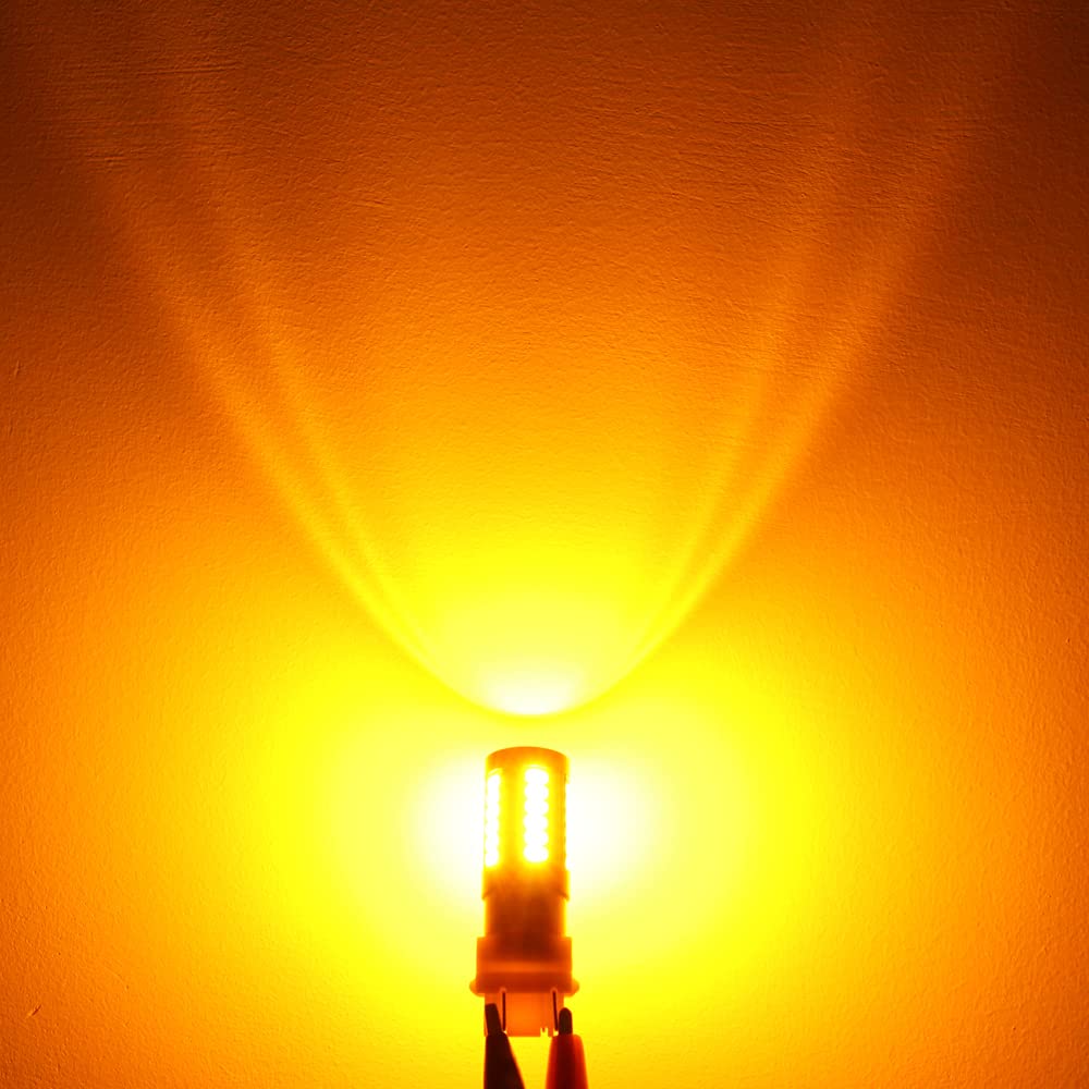 Alla Lighting 4257 LED Turn Signal Bulbs, Super Bright 12V Blinker Lamps, Amber Yellow, Model Alla-4257-5730-33Y