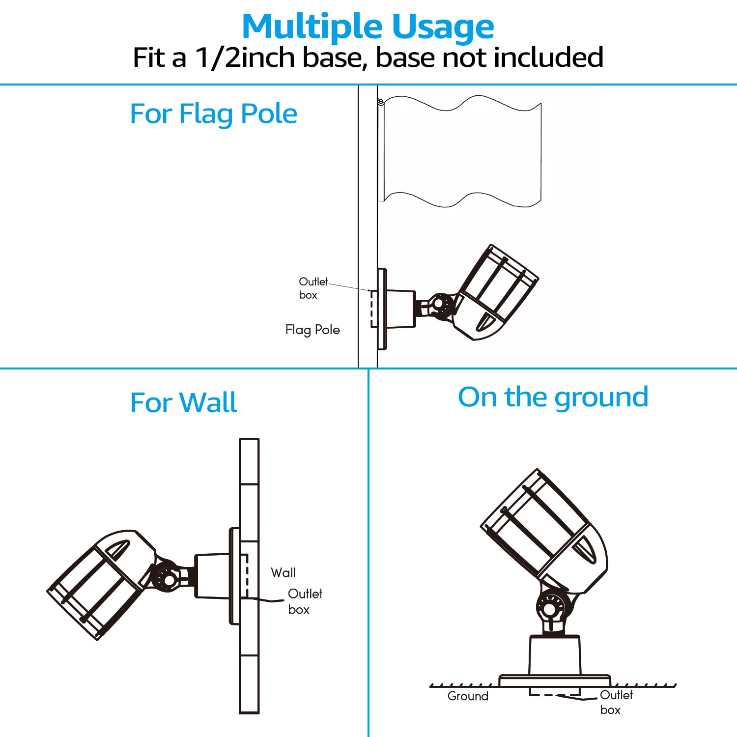 Leonlite 30W Led Bullet Flood Light, 4000Lm 3000K Warm White, 22°Focused Flag Pole Light With Knuckle Mount, Weatherproof, 100-277V Commercial Landscape Light, Ul-Listed