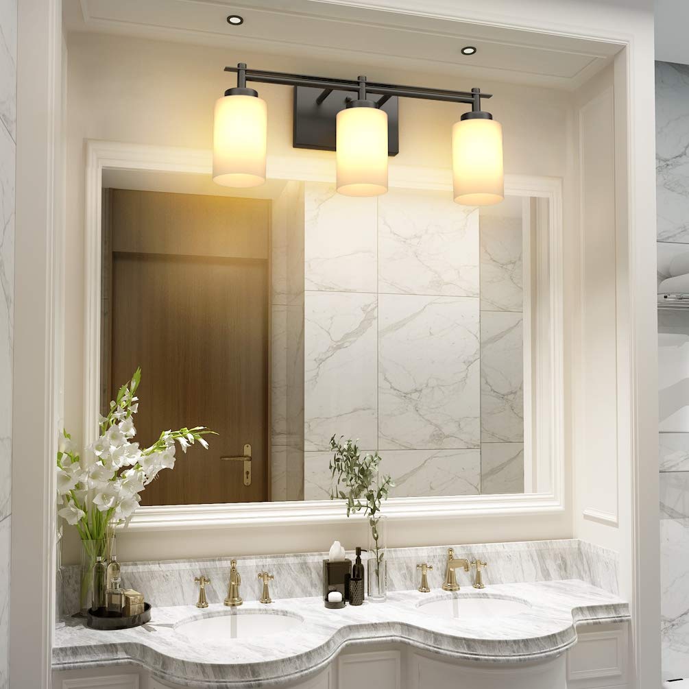 Aipsun Black Vintage Vanity Light, Bathroom Vanity Lighting Fixtures Industrial Vanity Light For Bathroom Black Wall Light Over