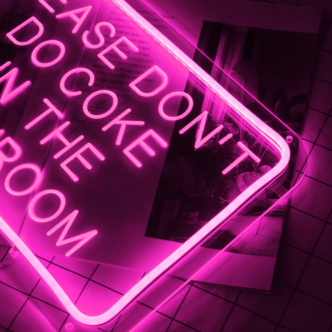 Planzo LED Neon Sign, Pink, 15.75in x 9.84in, Model PL5VPleasedontPink, Wall Art Decor for Home, Bar, Game Room