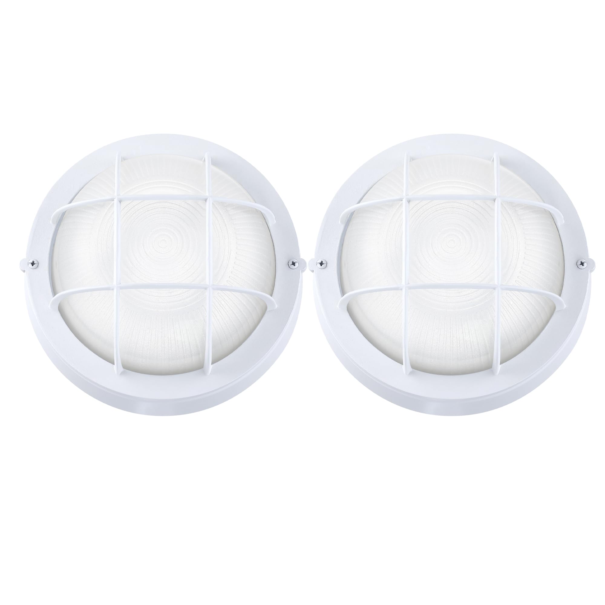 GRUENLICH 8 Round LED Bulkhead Light, Outdoor Wall Lights Dimmable, Sauna & Exterior Lighting, ETL Rated, 15W 1600 Lumen, 5000