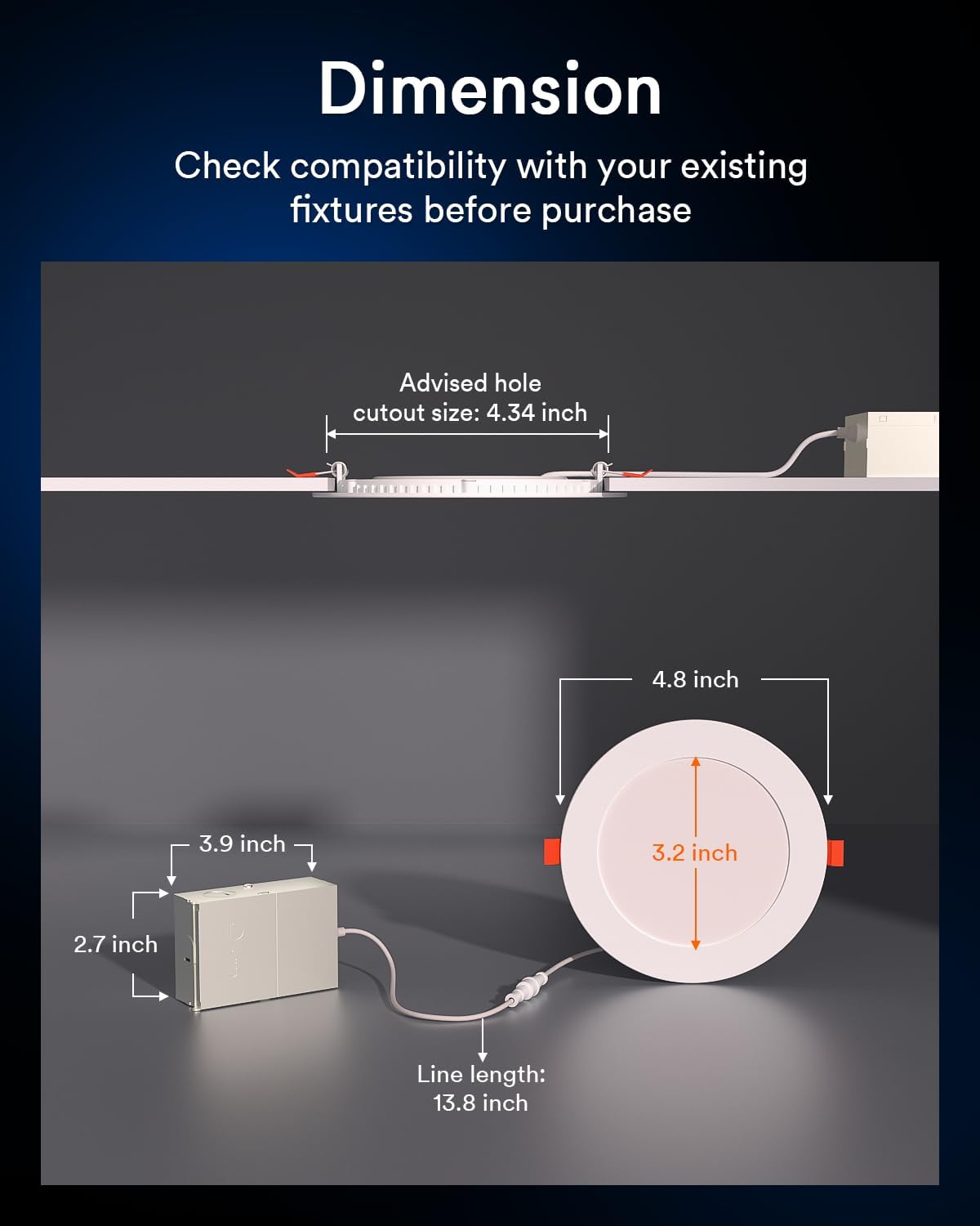 Lumary 4 Inch Smart WiFi Recessed Lights, 9W Ultra-Thin LED Downlights, White, ETL Listed, Compatible with Alexa/Google Assistant, 4 Pack
