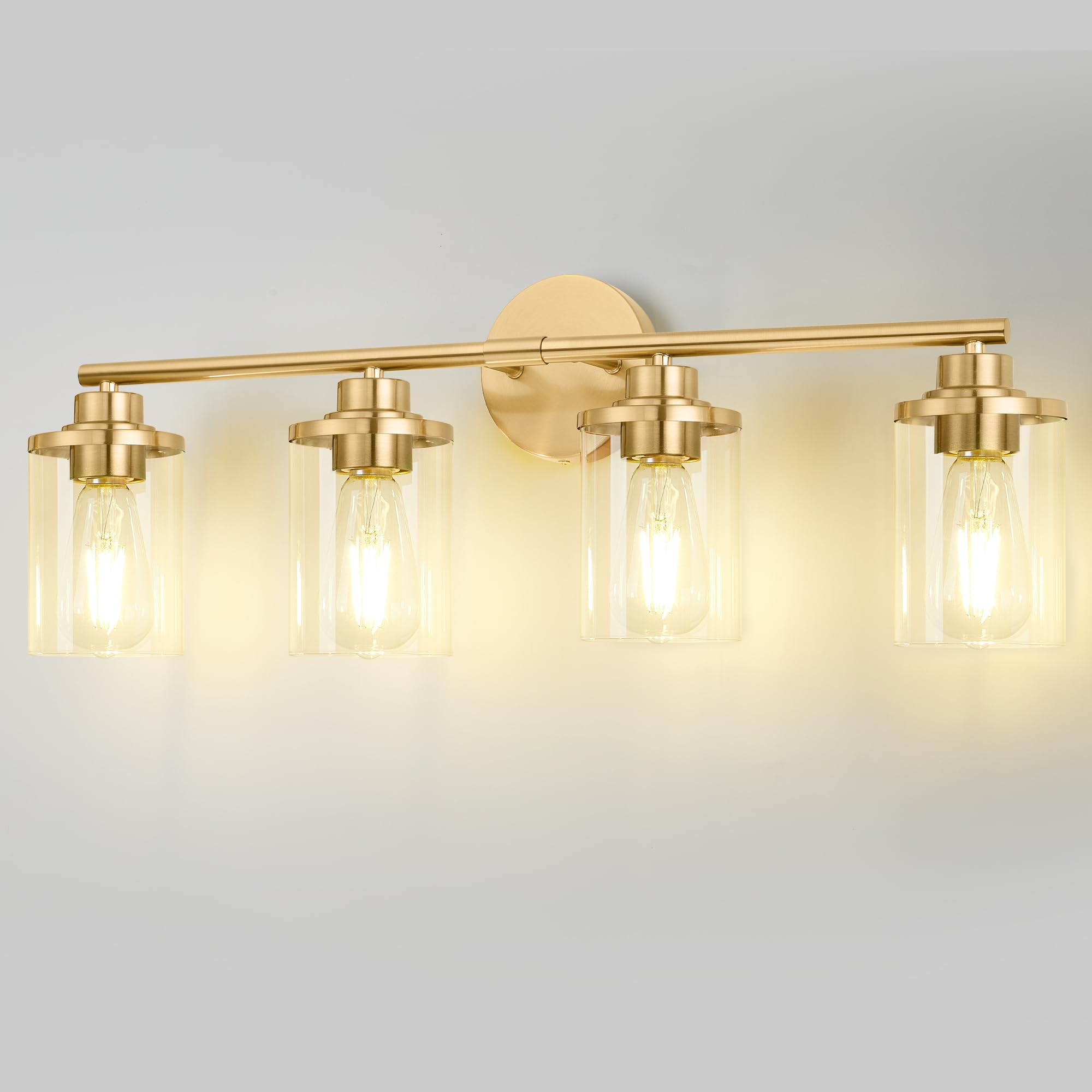 Porphyions Bathroom Light Fixtures,Vanity Lights,Gold Bathroom Lights Over Mirror,Brushed Gold Vanity Light for Bathroom,31'' Br