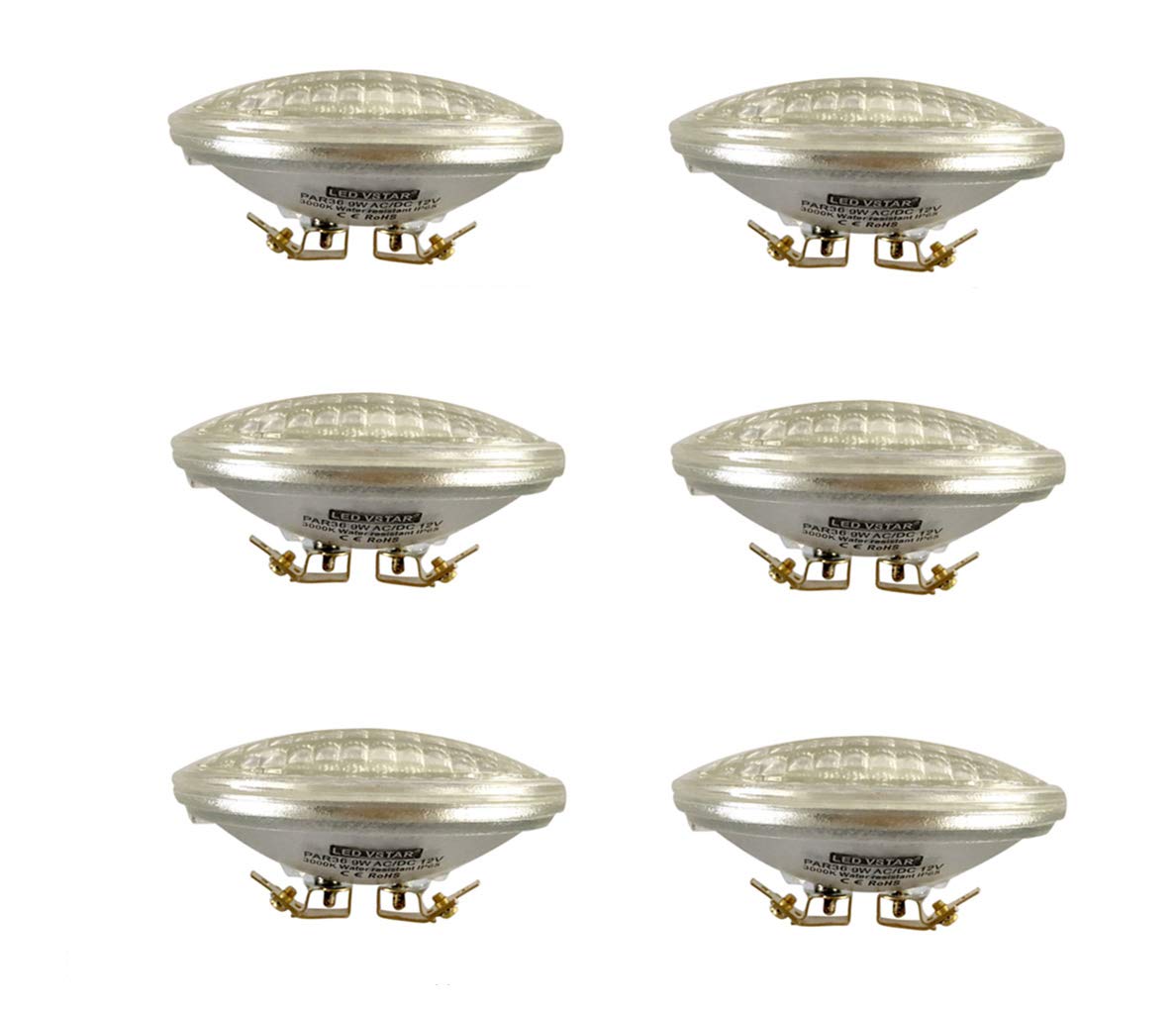 VSTAR LED PAR36 9W 12V Warm White,Multi-Purpose Base,Landscape Lighting(Pack of 6)