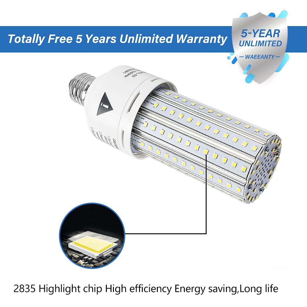 Zp 2 Pack Led Light Bulb 500W Equivalent 7500 Lumen 5000K E26/E27 Medium Base 60W Led Bulb For Outdoor Indoor Lamp Area Garage W