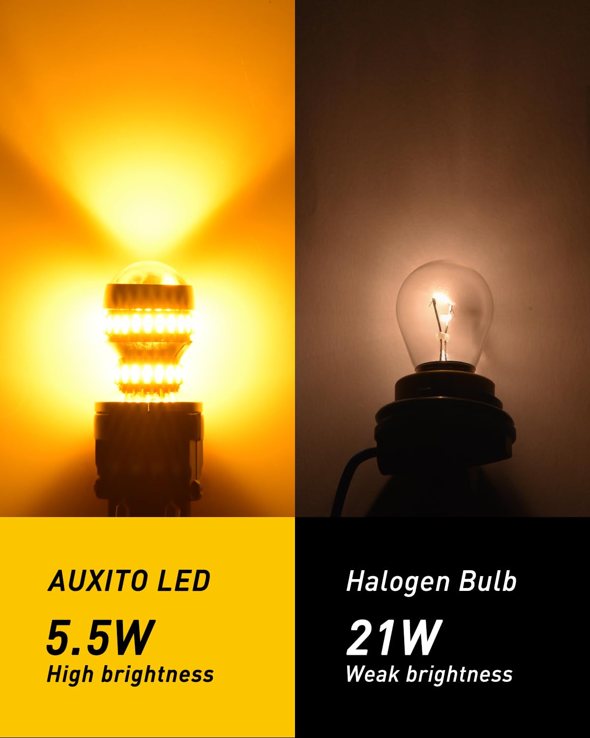 AUXITO 1157 LED Bulb Amber Yellow 400% Brightness Turn Signal Light Kit, Pack of 2