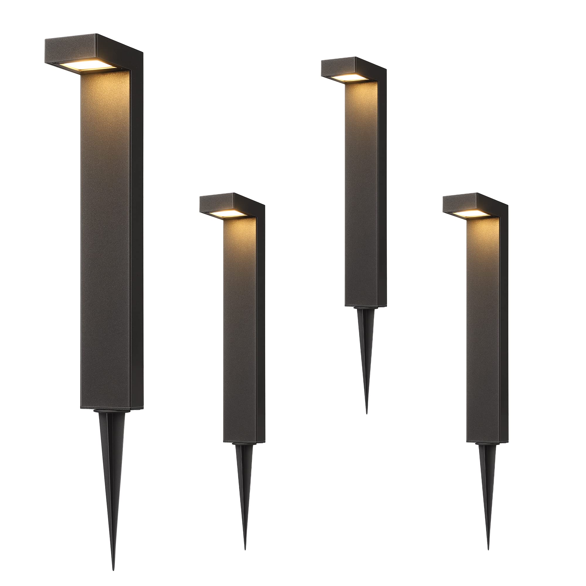EDISHINE Low Voltage Landscape Lighting, 3.2W LED Pathway Lights, 50,000 Hrs, Aluminum, Black, Model HGSL09AB, Waterproof, 12-24