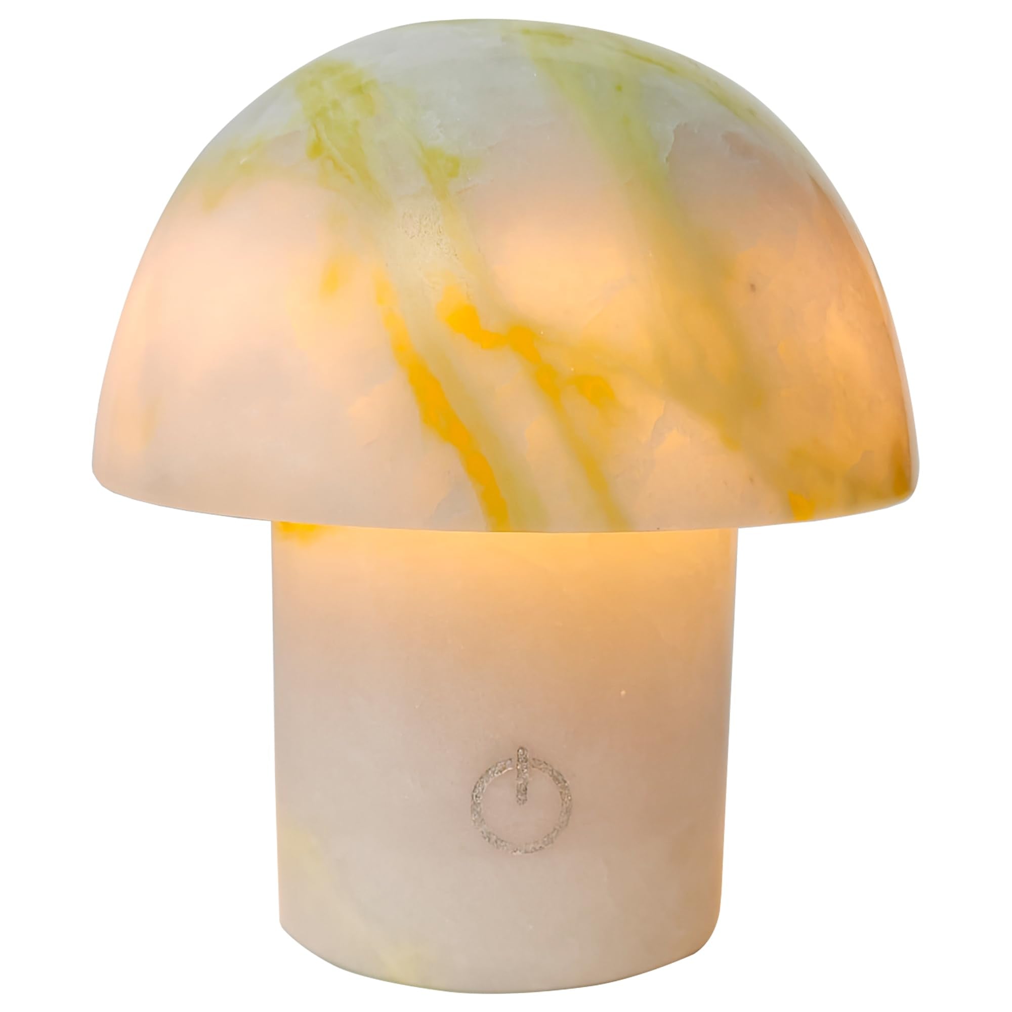Arctic Green Gemstone Mushroom Lamp - Natural Elegant Stone Night Light with LED  Touch Control 3 Brightness  USB Rechargeable Bedside Decor Gift