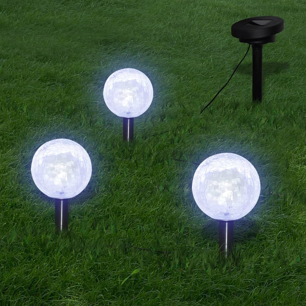 Vidaxl 6-Piece Solar Garden Lights Set With Led, Spike Anchors & Solar Panels - Environmentally-Friendly, Durable Glass Lights For Gardens, Patios, & Pathways