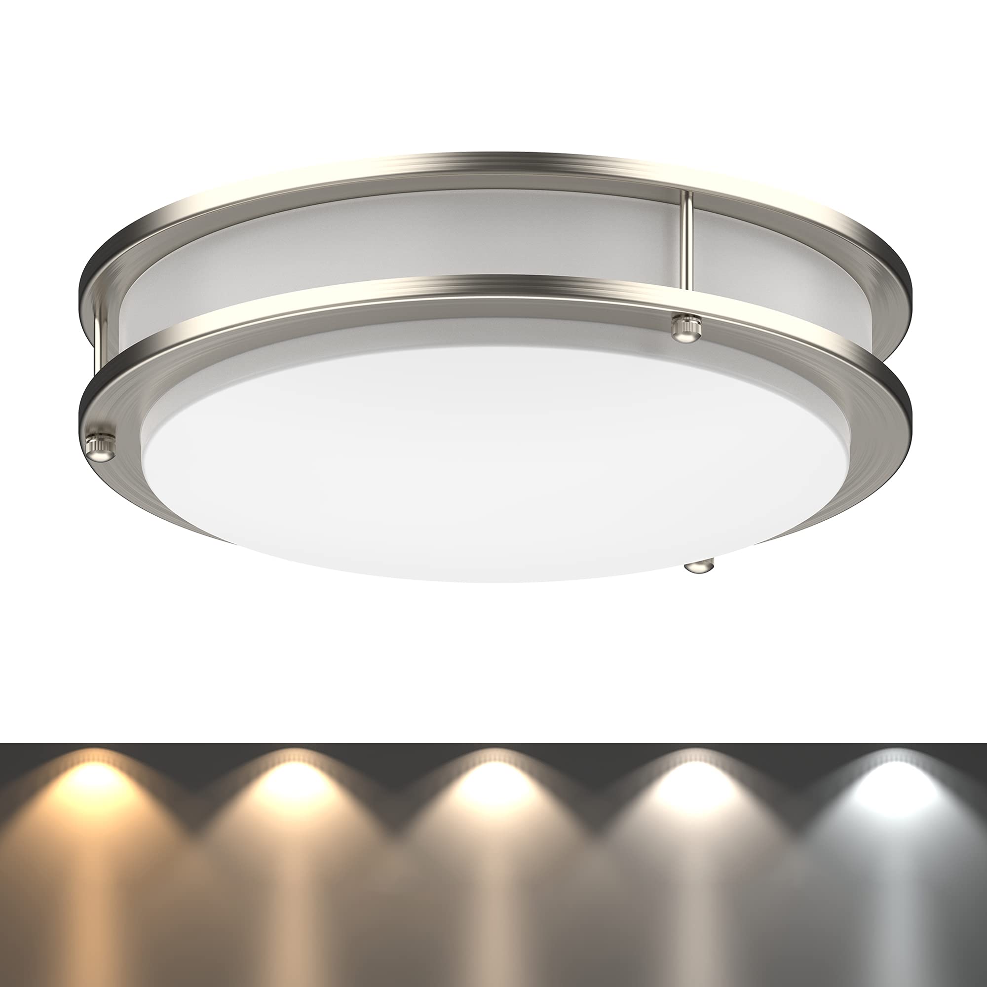 Dymond Led Ceiling Light 14 Inch Dimmable Flush Mount Adjustable Light Color (2700K/3000K/3500K/4000K/5000K) Surface Mount Ceiling Lamp For Hallway Closet Kitchen Kids Room