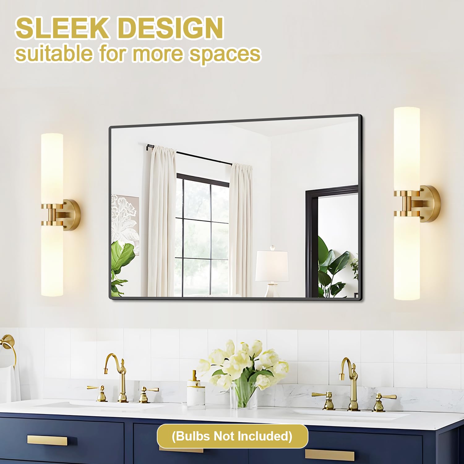 Indoi Wall Sconces Set Of Two  Brushed Gold Bathroom Sconces Wall Lighting With Milky White Glass  Modern Sconces Wall Decor Set Of 2 Bathroom Light Fixtures For Mirror Living Room Hallway Bedroom