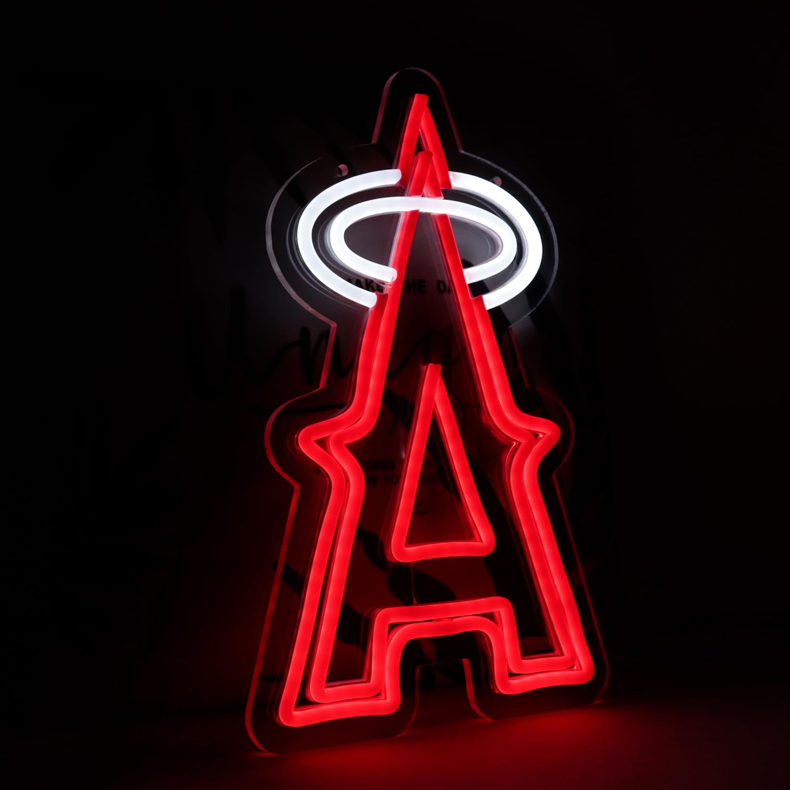 Balanar Neon Baseball Sign for Garage Decor, Acrylic, 13.78inx9.06in, Red, Los Angeles Team Logo