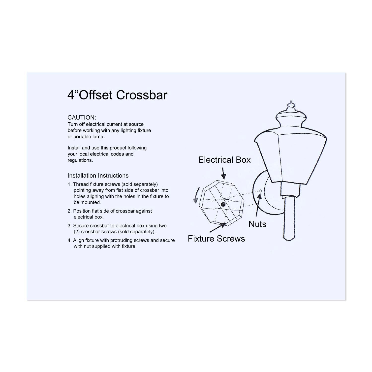 Canomo Universal Light Fixture Crossbar, 360° Rotation, Metal, Silver, 1 Pack, Model crossbar-1