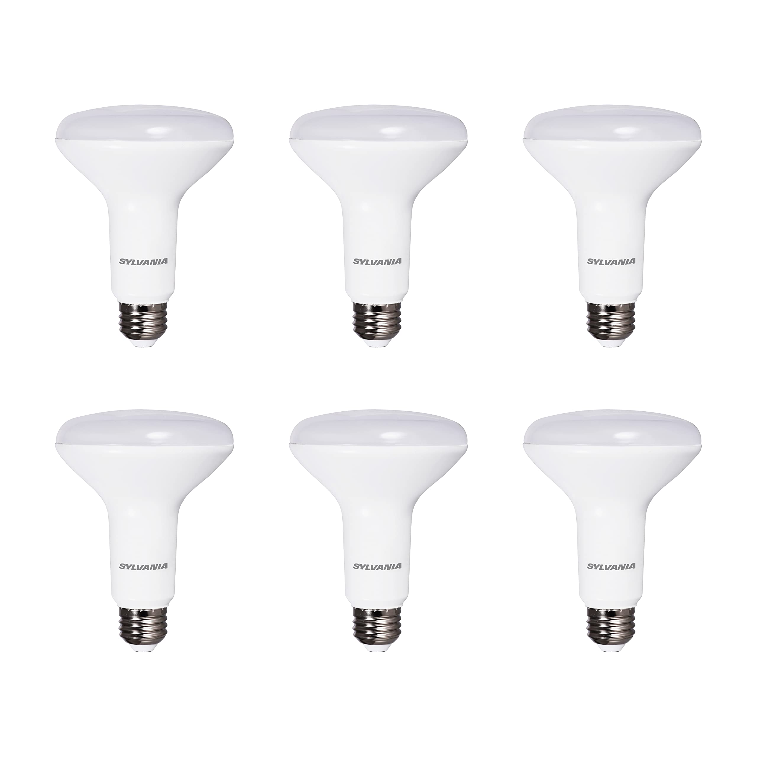 LEDVANCE Sylvania Flood BR30 LED Light Bulb, 65W = 9W, Dimmable, 22 Year, 800 Lumens, 5000K, Daylight - 6 Pack (41261)