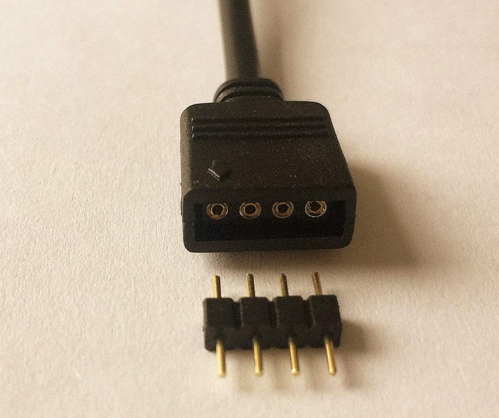 TronicsPros 2pcs 4 Pin RGB LED Strip Splitter Cable - 12 Inch, Black, Copper, 1 to 2 Connector for SMD 5050 3528 283
