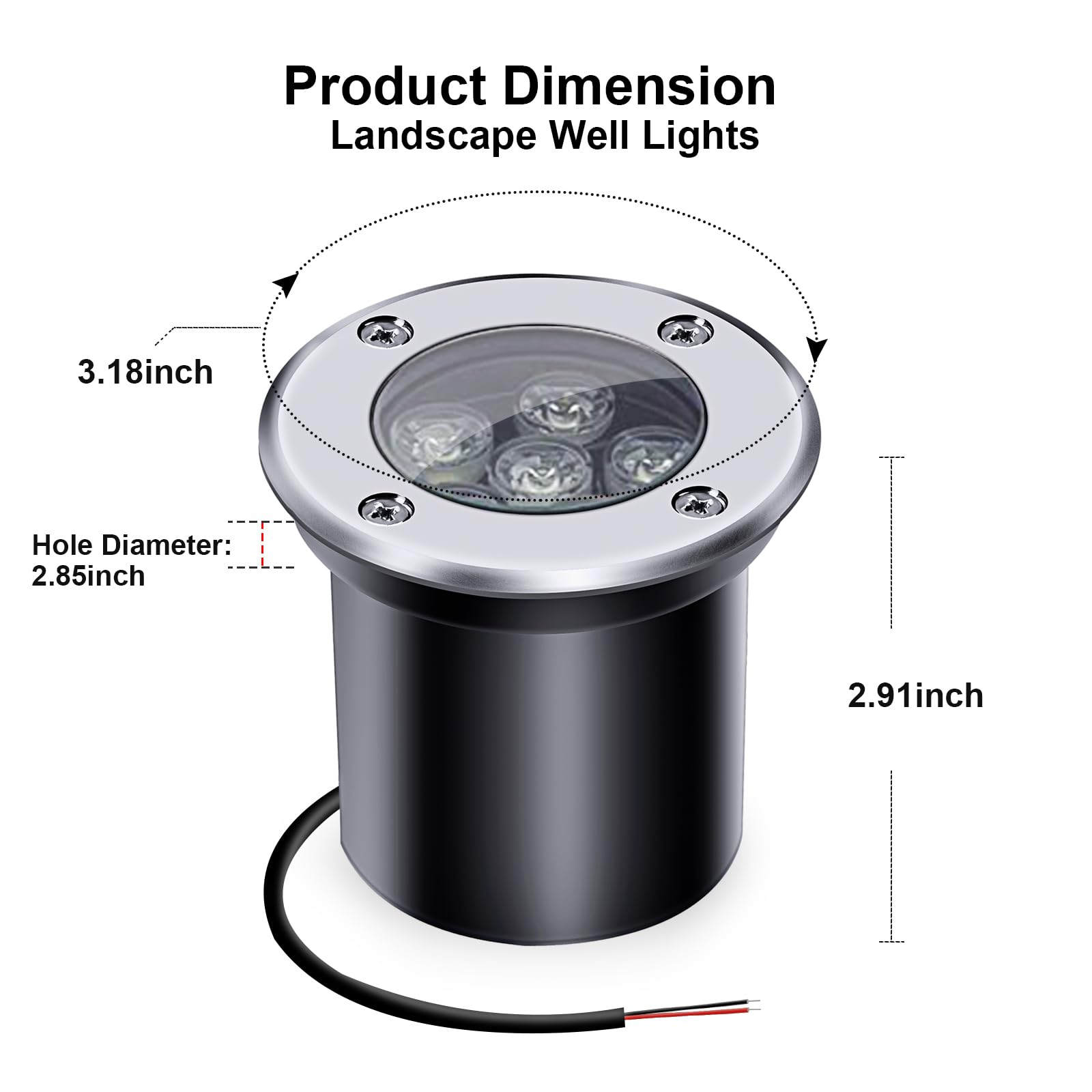 Aledeco 4 Pack 3W Led Low Voltage In-Ground Lights, Waterproof Warm White Landscape Lighting