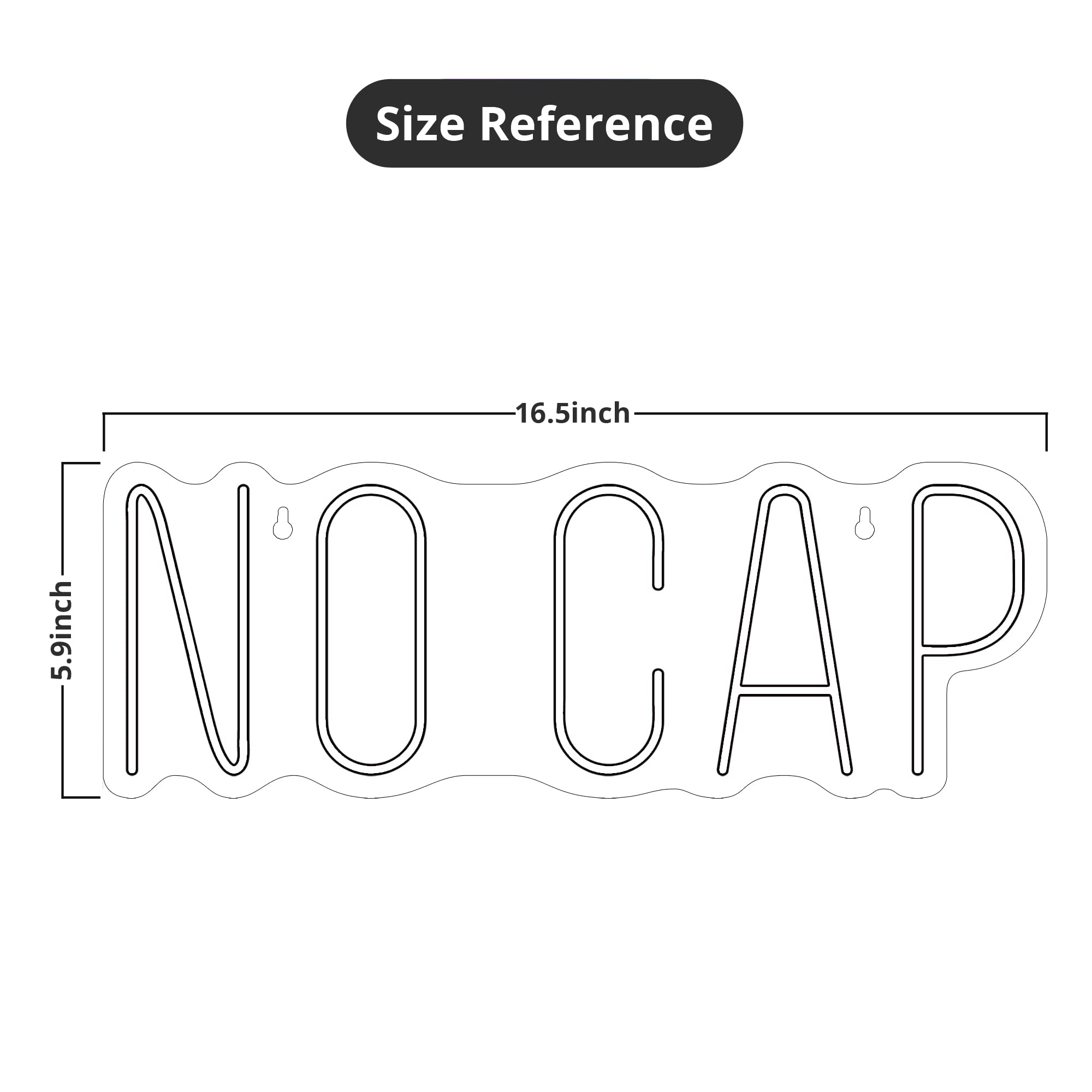 Lumoonosity No Cap Neon Sign - Acrylic LED Light for Gamers, 16.5 x 5.9-inch, NO CAP PINK, Model NS-NO CAP PINK
