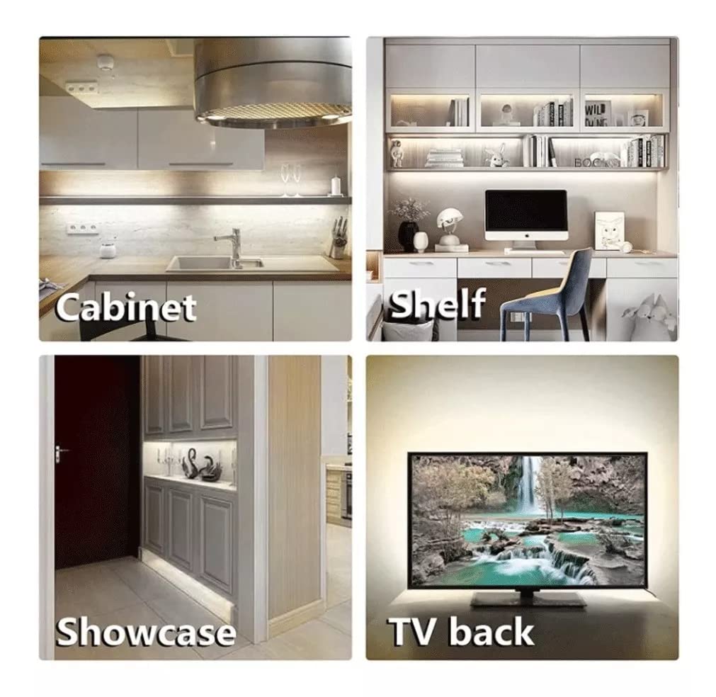 Sensky Motion Sensor LED Strip Light Kit, 8.2FT Cool White Under Cabinet Lighting, UL Listed Power Adapter