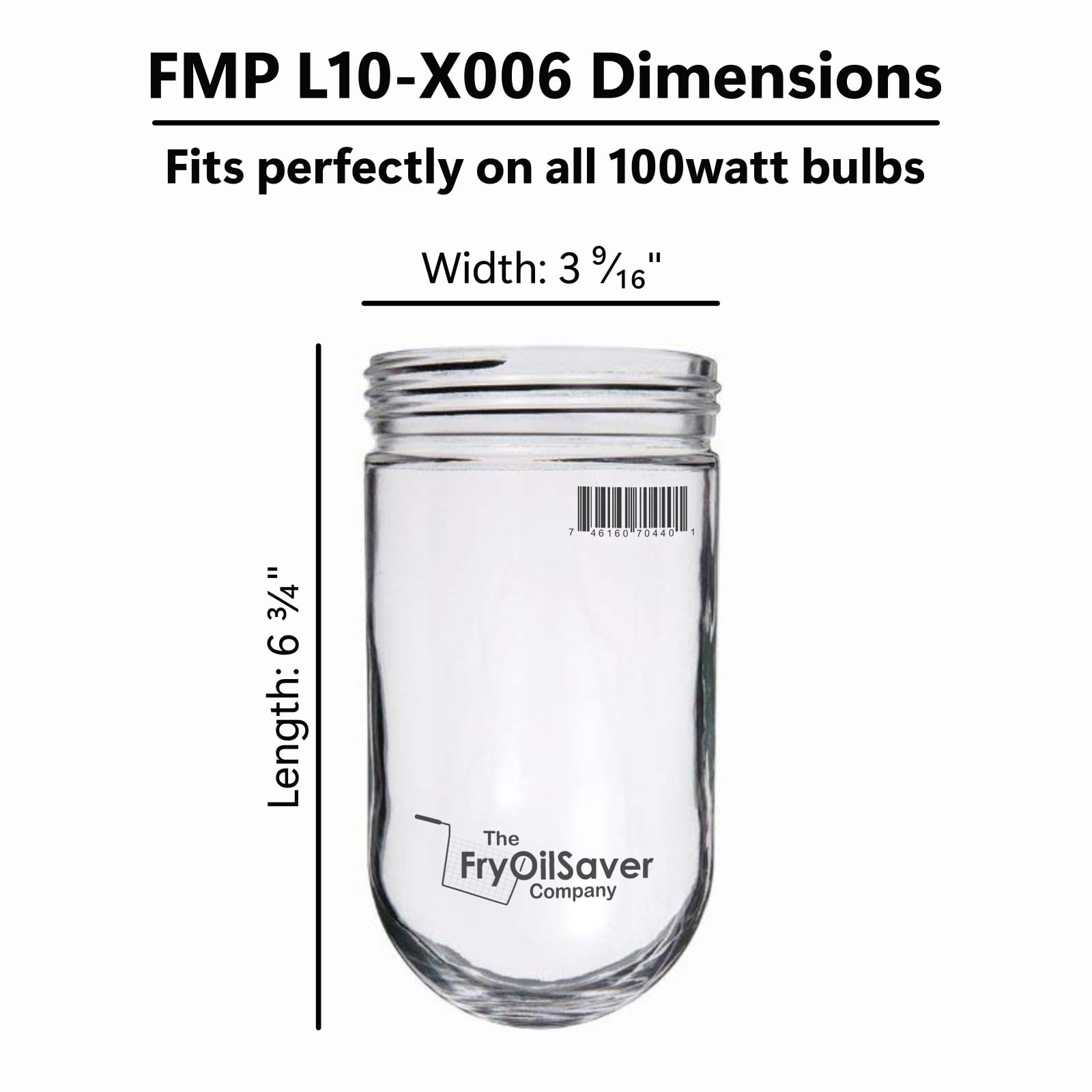 THE FRYOILSAVER COMPANY Glass Globe Bulb Cover for Refrigerators, Model L10-X006, Clear, Pack of 1