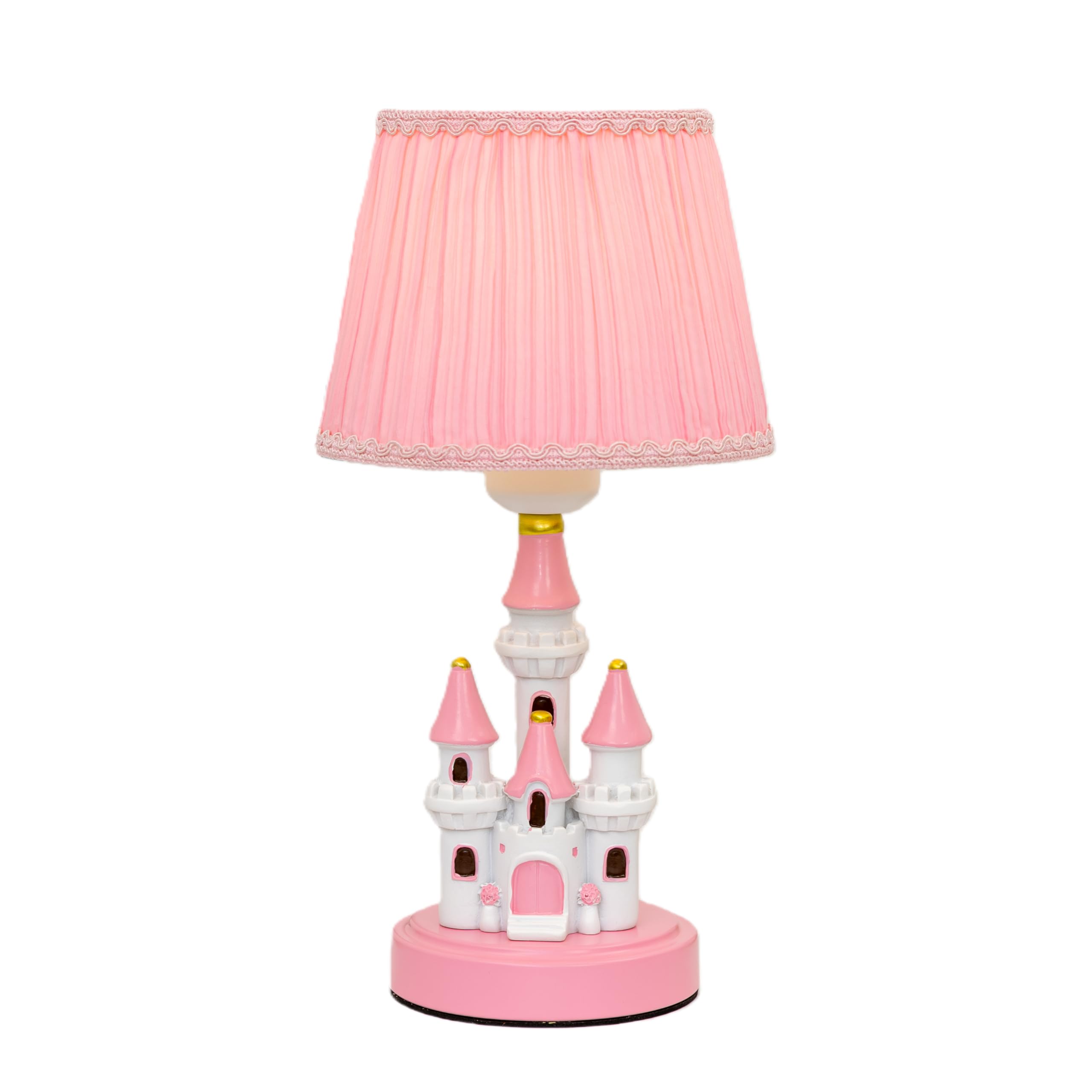 Ecliptix Kids Table Lamp, Adorable 14 Inch Castle Style Kids Desk Lamp, Pink Bedside Lamp Ideal for Girls Bedroom Decor, Include