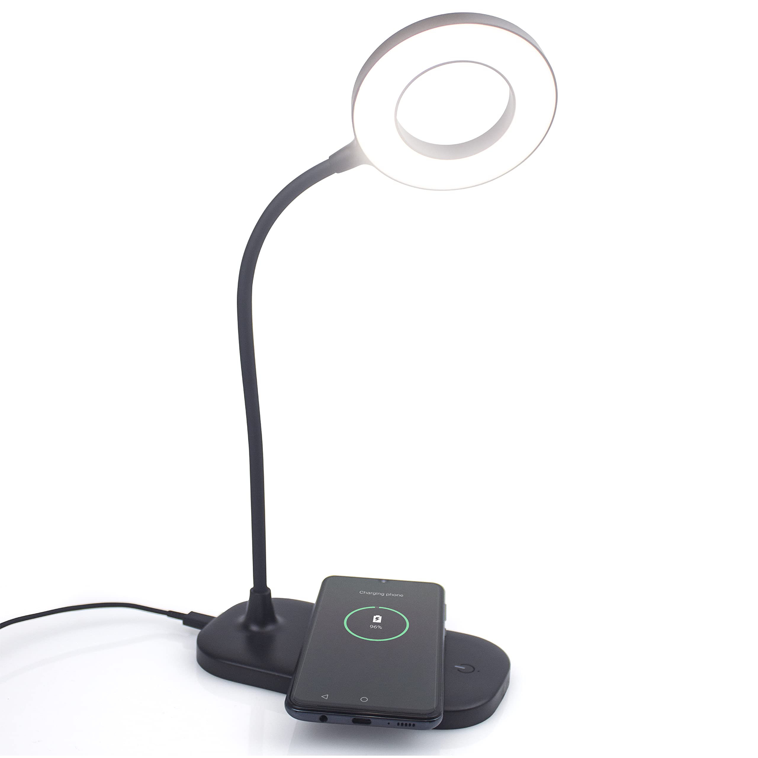 Newhouse Lighting Dimmable Black Desk Lamp With Usb Port, Adjustable Color Temperature, 21 Leds