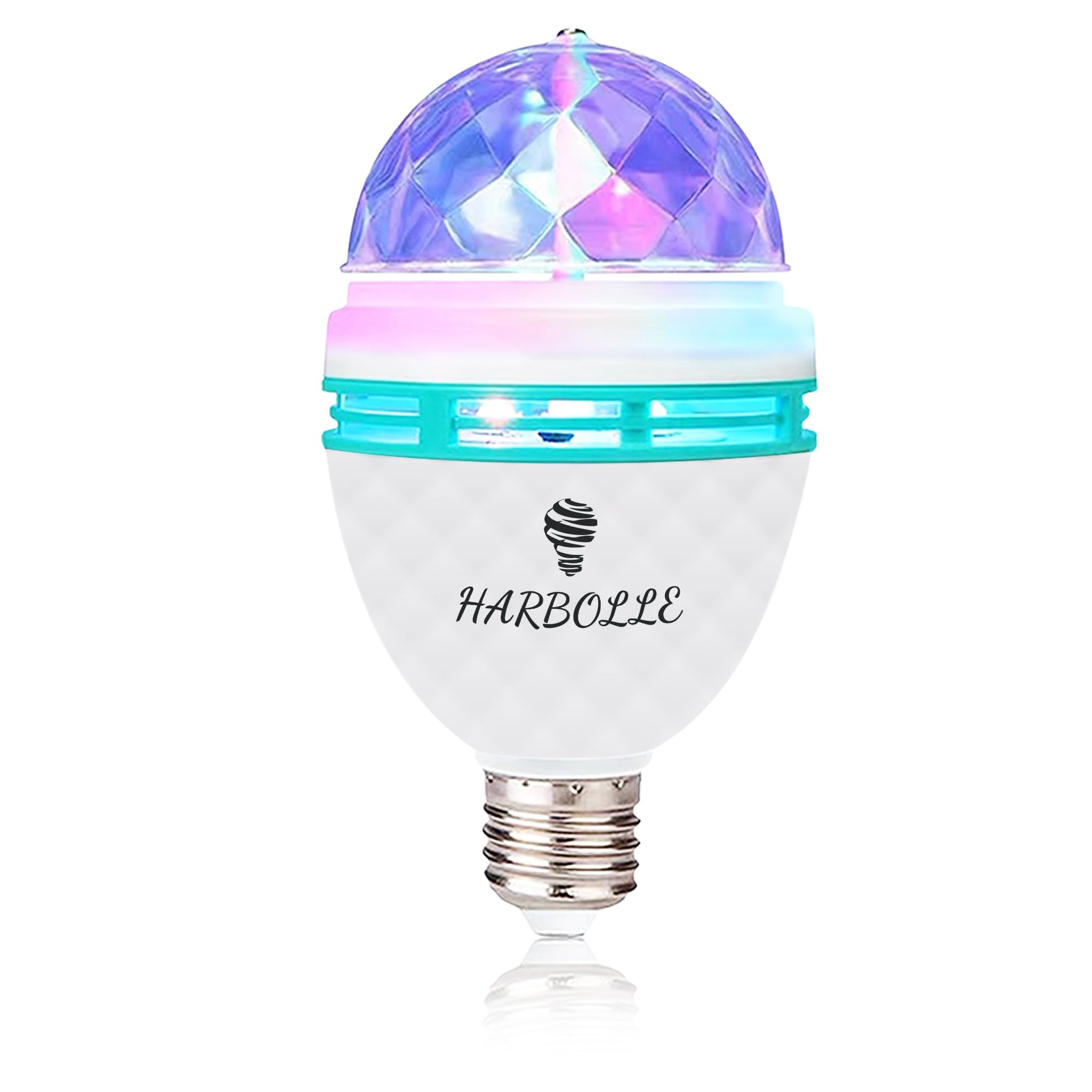 Harbolle Rgb Color Rotating Bulb,E26/E27,Led Party Bulbs Colored Strobe Light Bulb Multi Crystal Stage Lights For Disco, Birthda