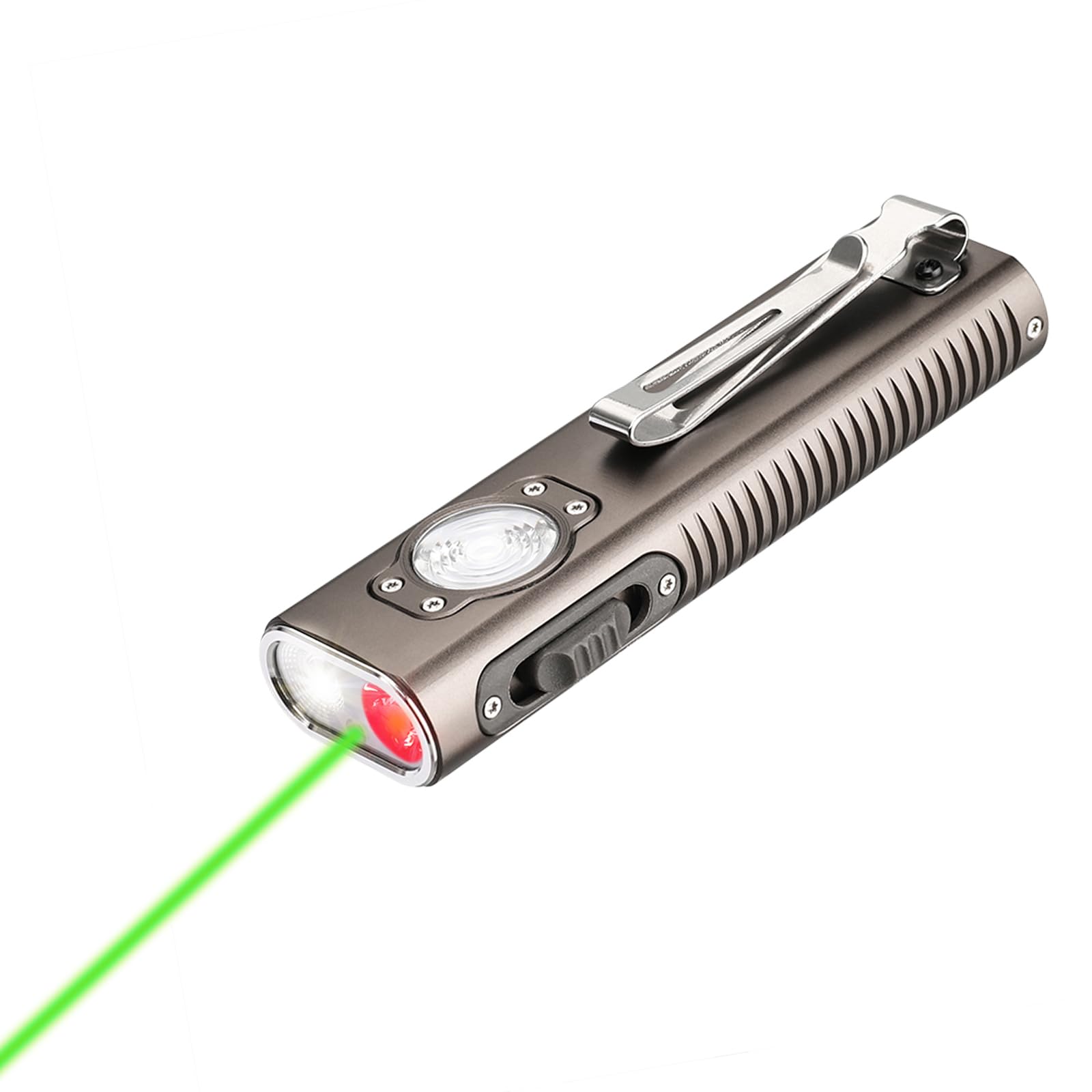 TrustFire Mini X3 EDC Flashlight, 1050 Lumens, Rechargeable, Aluminum, Dark Grey, Red/Green Light, IPX6 Waterproof